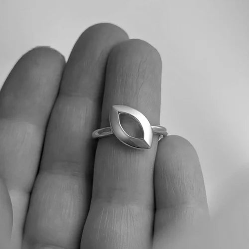 faceted marquise ring