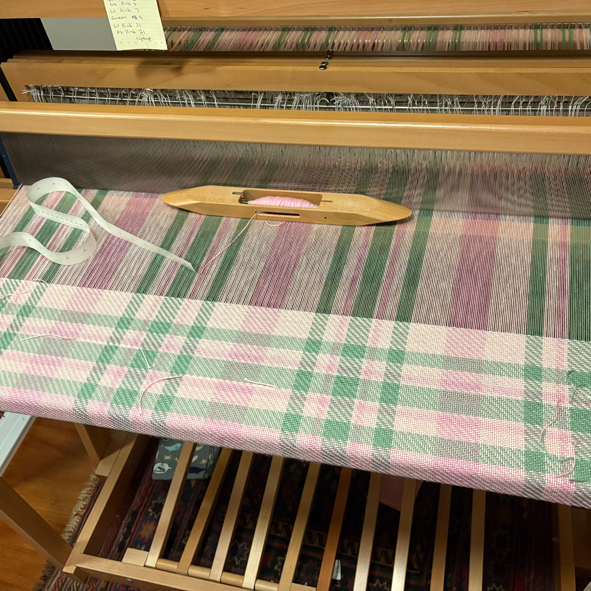 Baby Blanket - Handwoven - Easy care cotton - Pink check