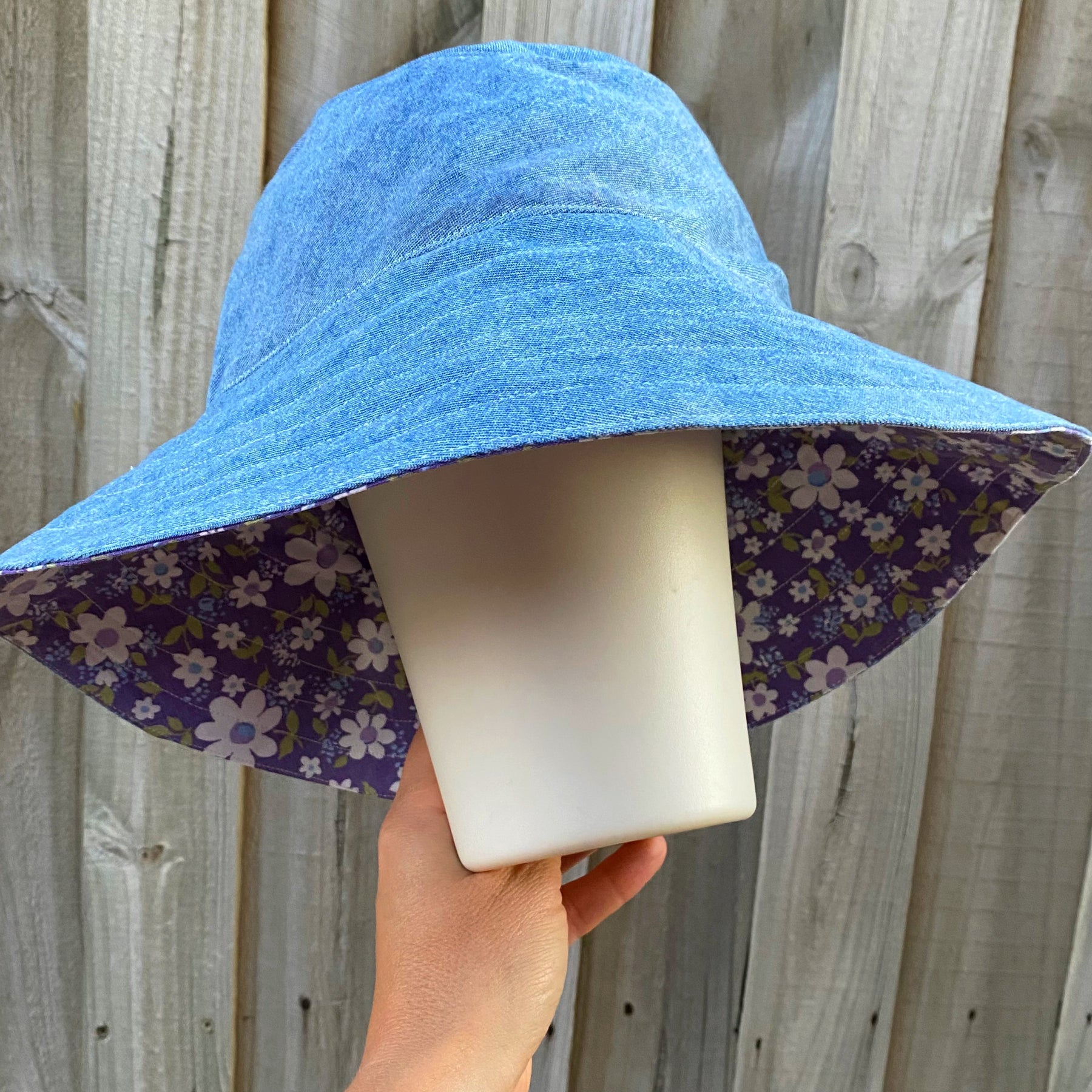 Selection of Reversible Vintage Floral Hat, Adult 55-58cm