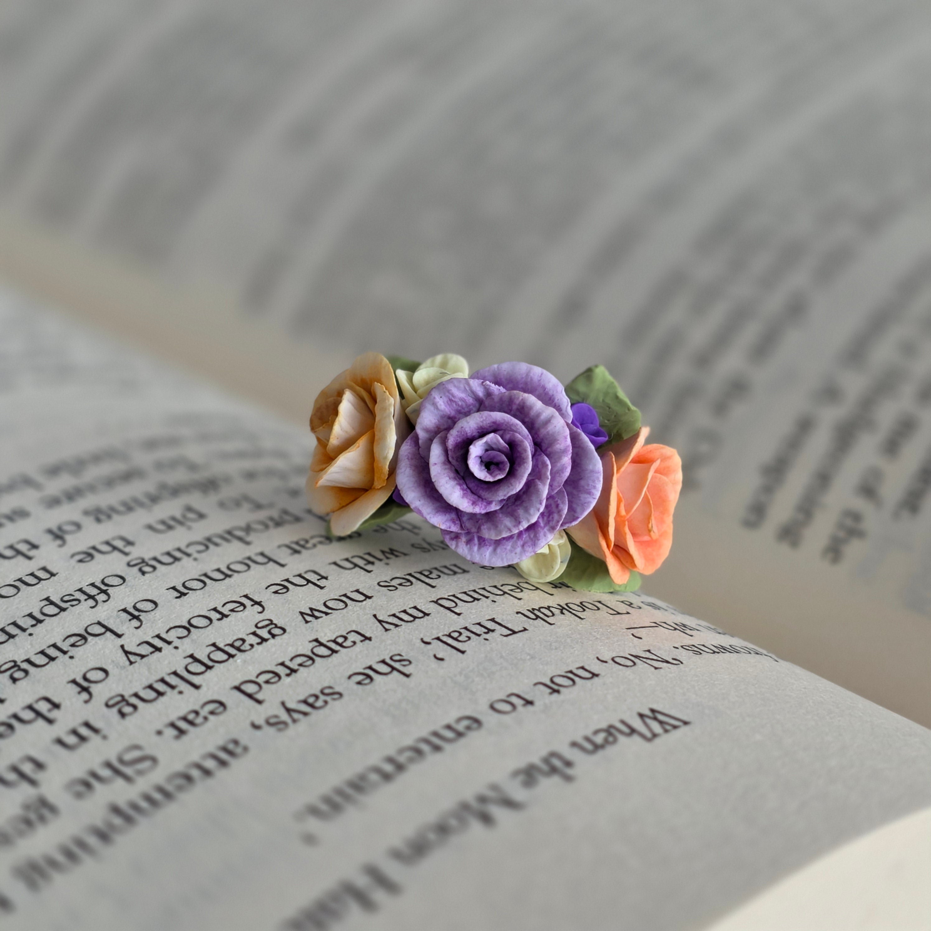 Secret Garden Bookmark | Polymer Clay Flower Bookmark | Book Lover Gift | Teacher Gift | Australian Made