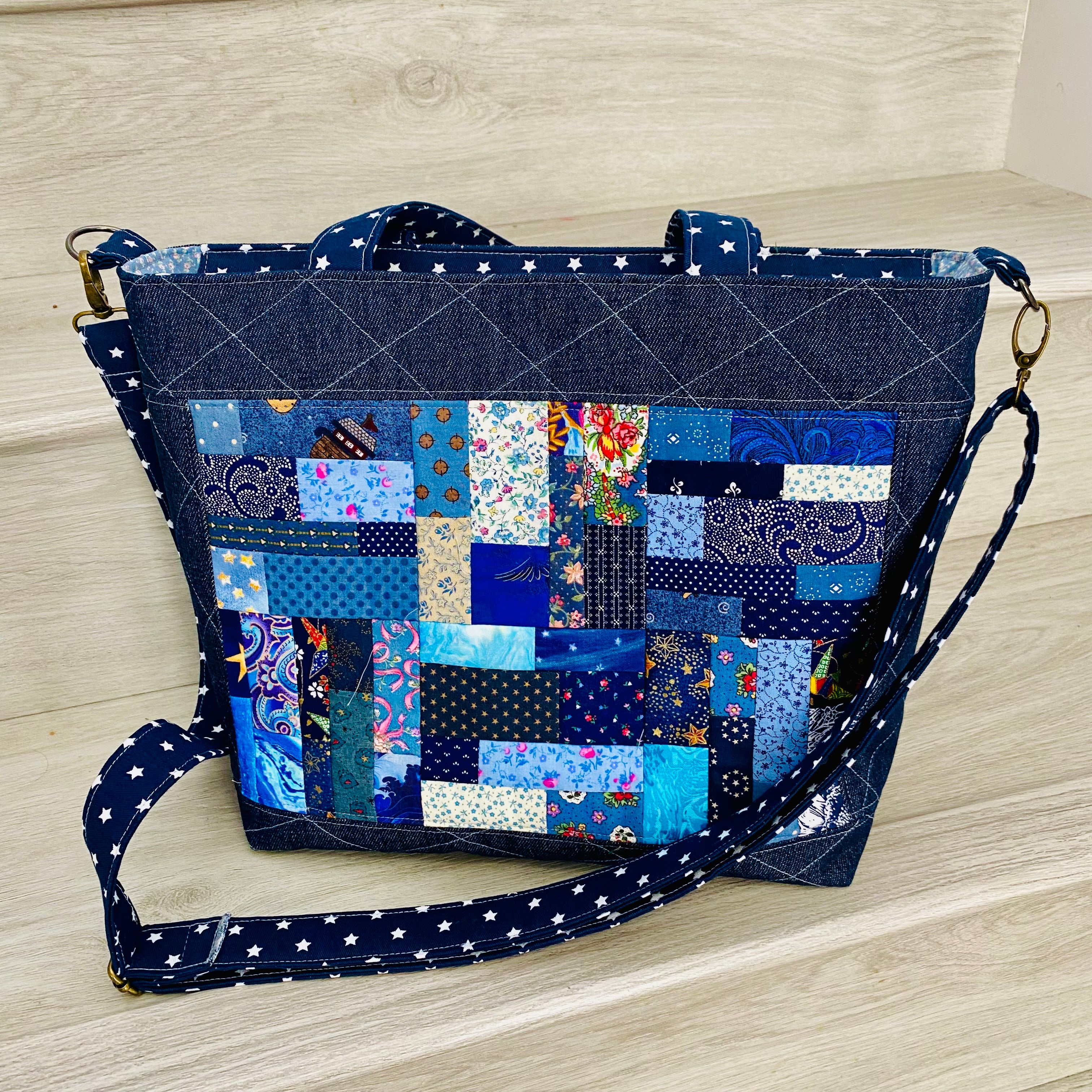 Midnight Mosaic Patchwork Tote