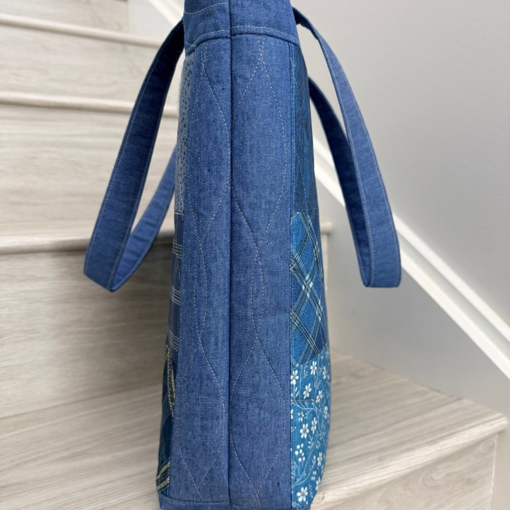 Denim Dreams 9 Patch Patchwork Tote