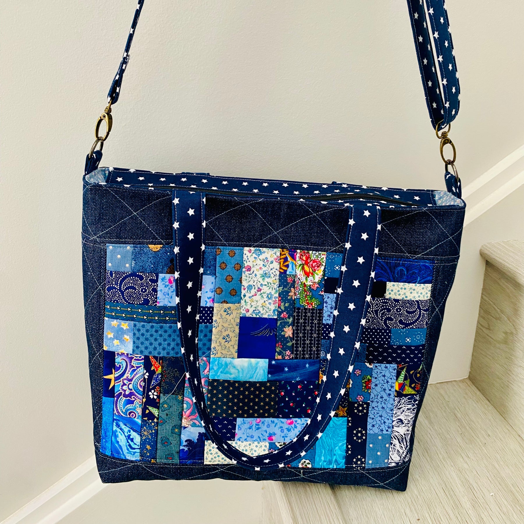 Midnight Mosaic Patchwork Tote