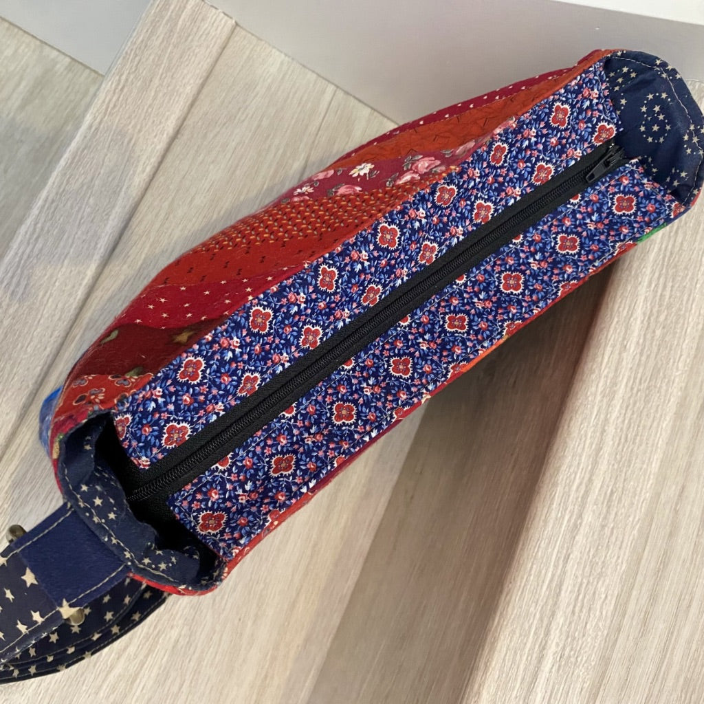 Ruby and Sapphire Crossbody Patchwork Bag
