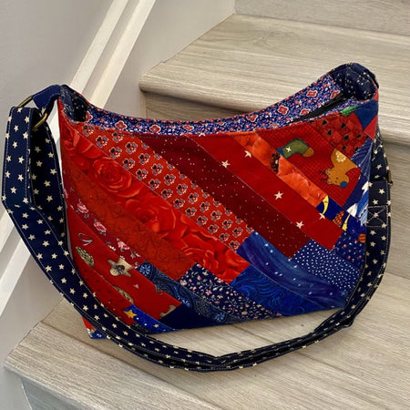 Ruby and Sapphire Crossbody Patchwork Bag