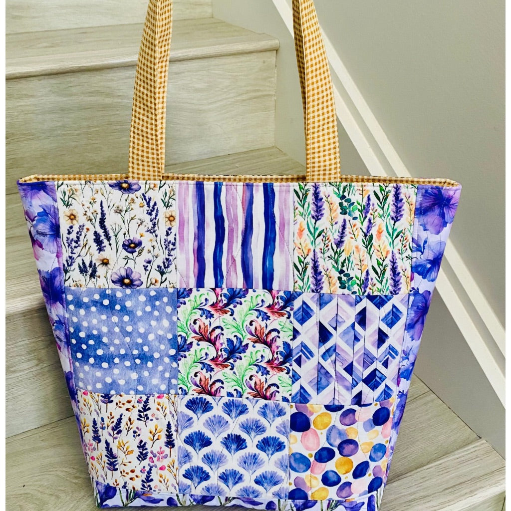 Lavender Fields Patchwork Tote