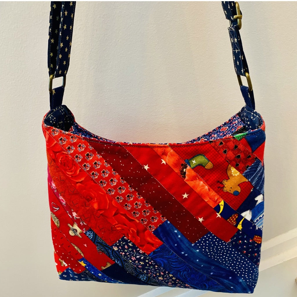 Ruby and Sapphire Crossbody Patchwork Bag