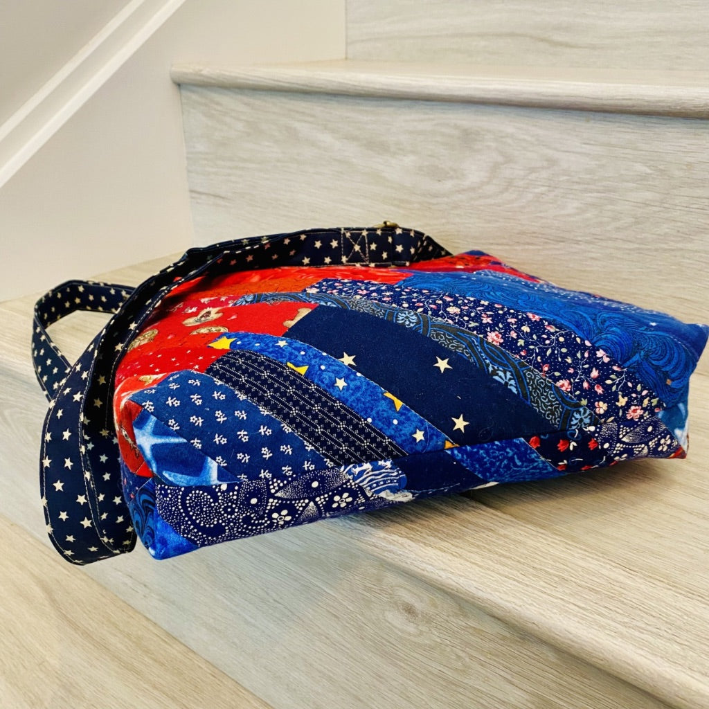 Ruby and Sapphire Crossbody Patchwork Bag