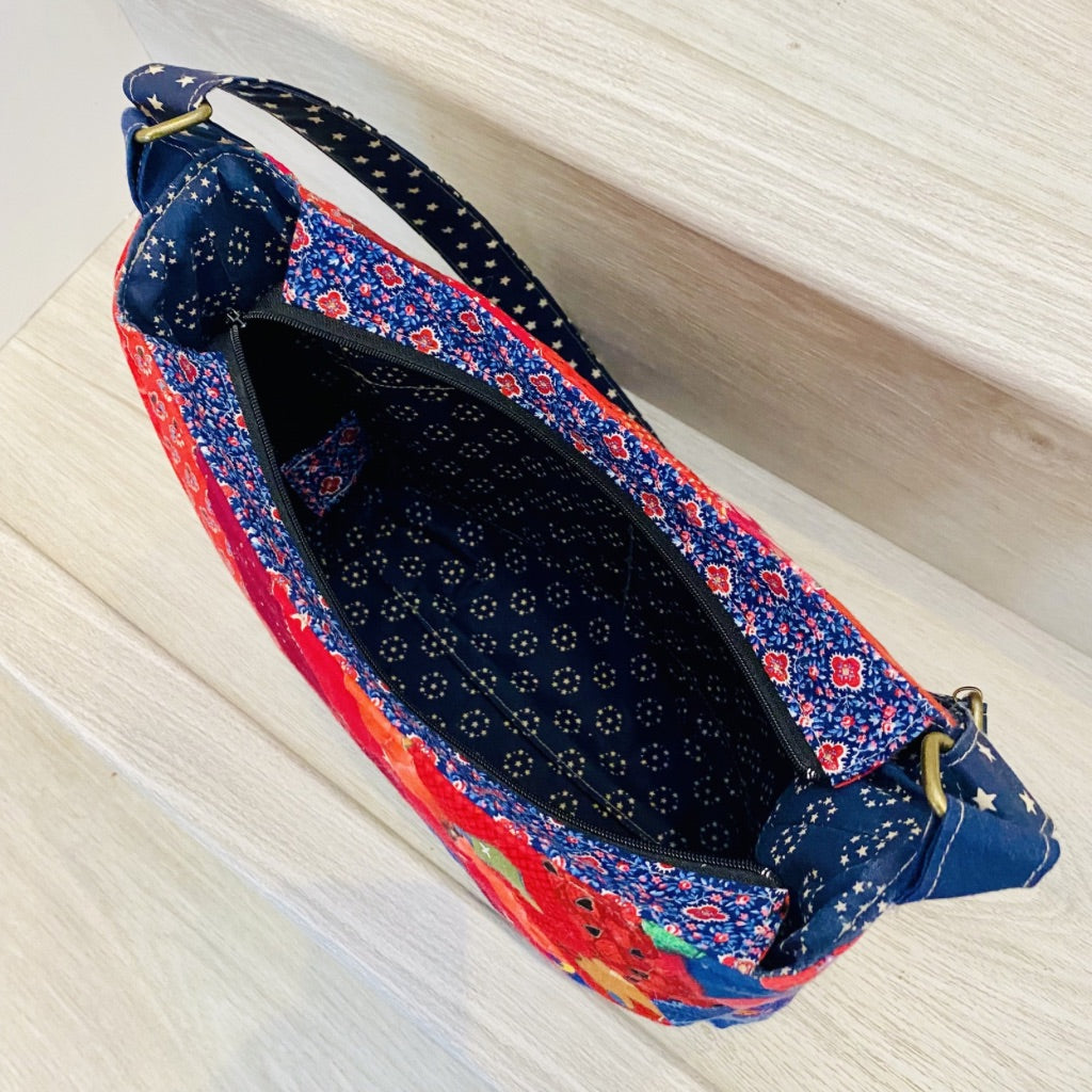 Ruby and Sapphire Crossbody Patchwork Bag