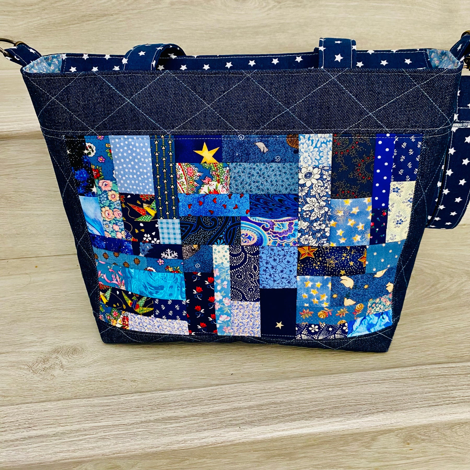 Midnight Mosaic Patchwork Tote