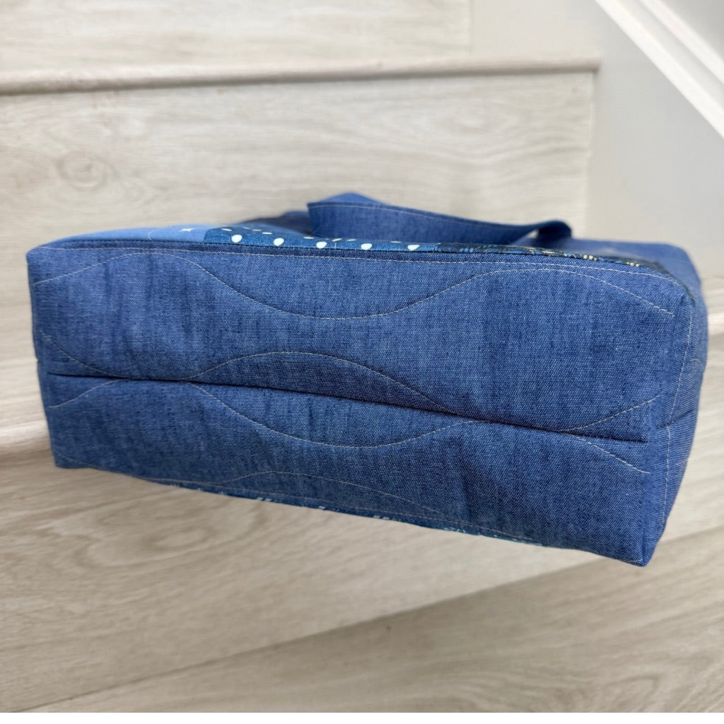 Denim Dreams 9 Patch Patchwork Tote