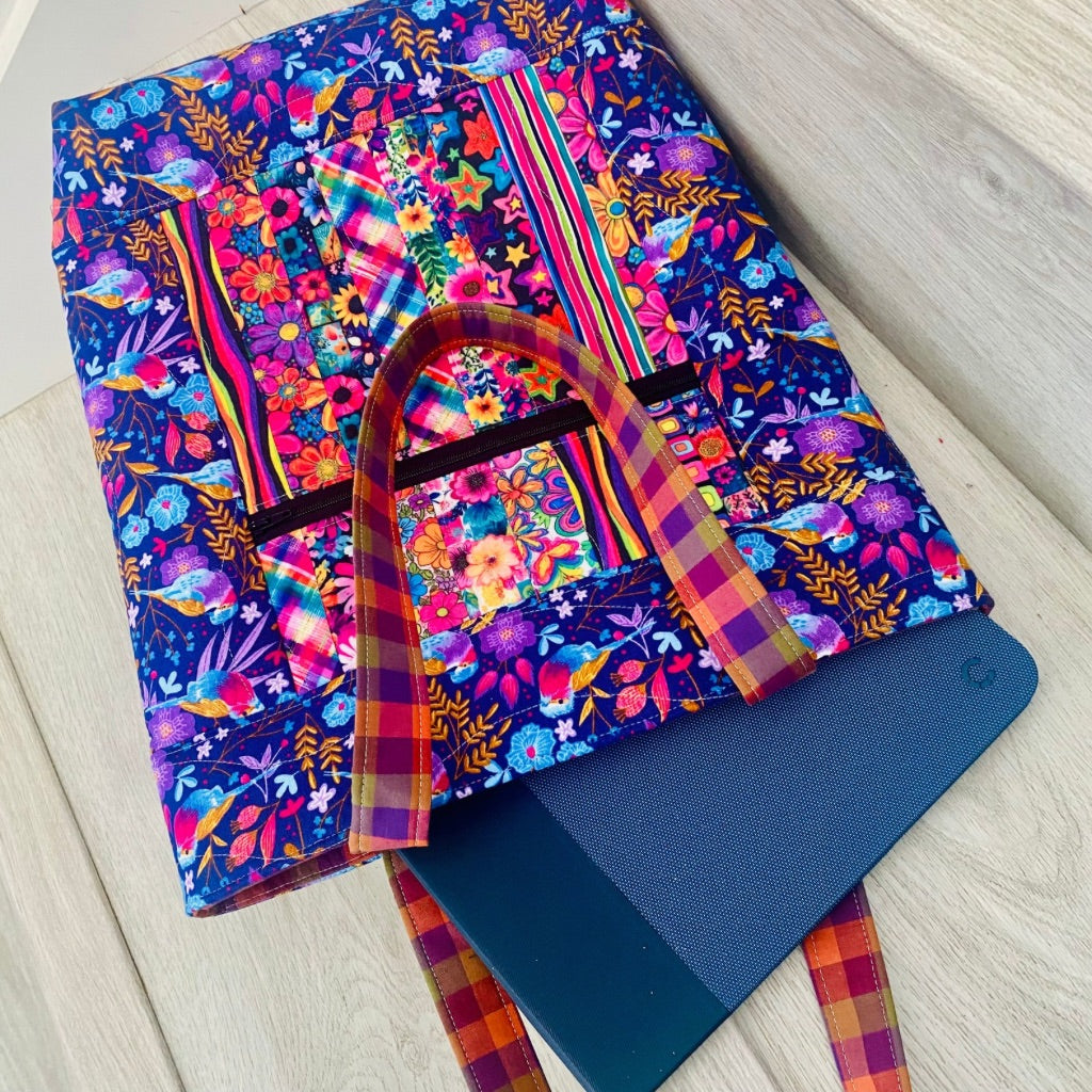 Songbirds and Florals Patchwork Tote