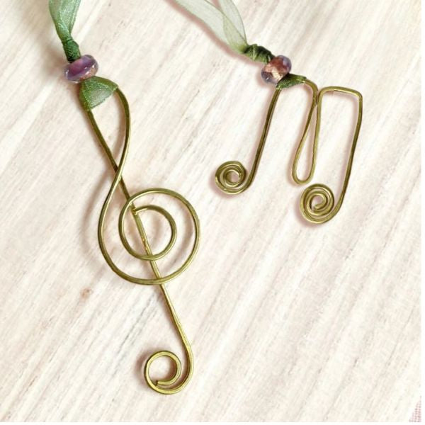 Music bookmarks | Brass wire | Single or Set of 2 | Book lover gift