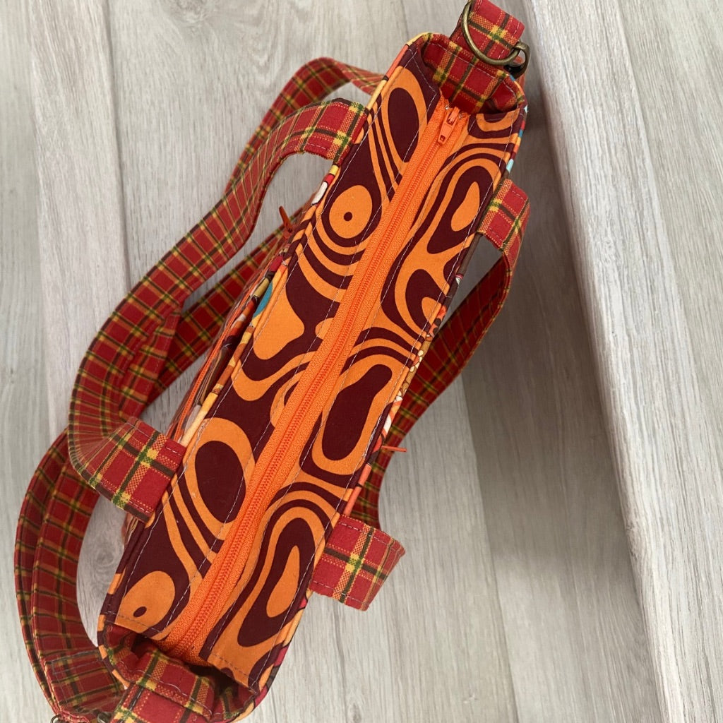 Retro Groove crossbody patchwork tote