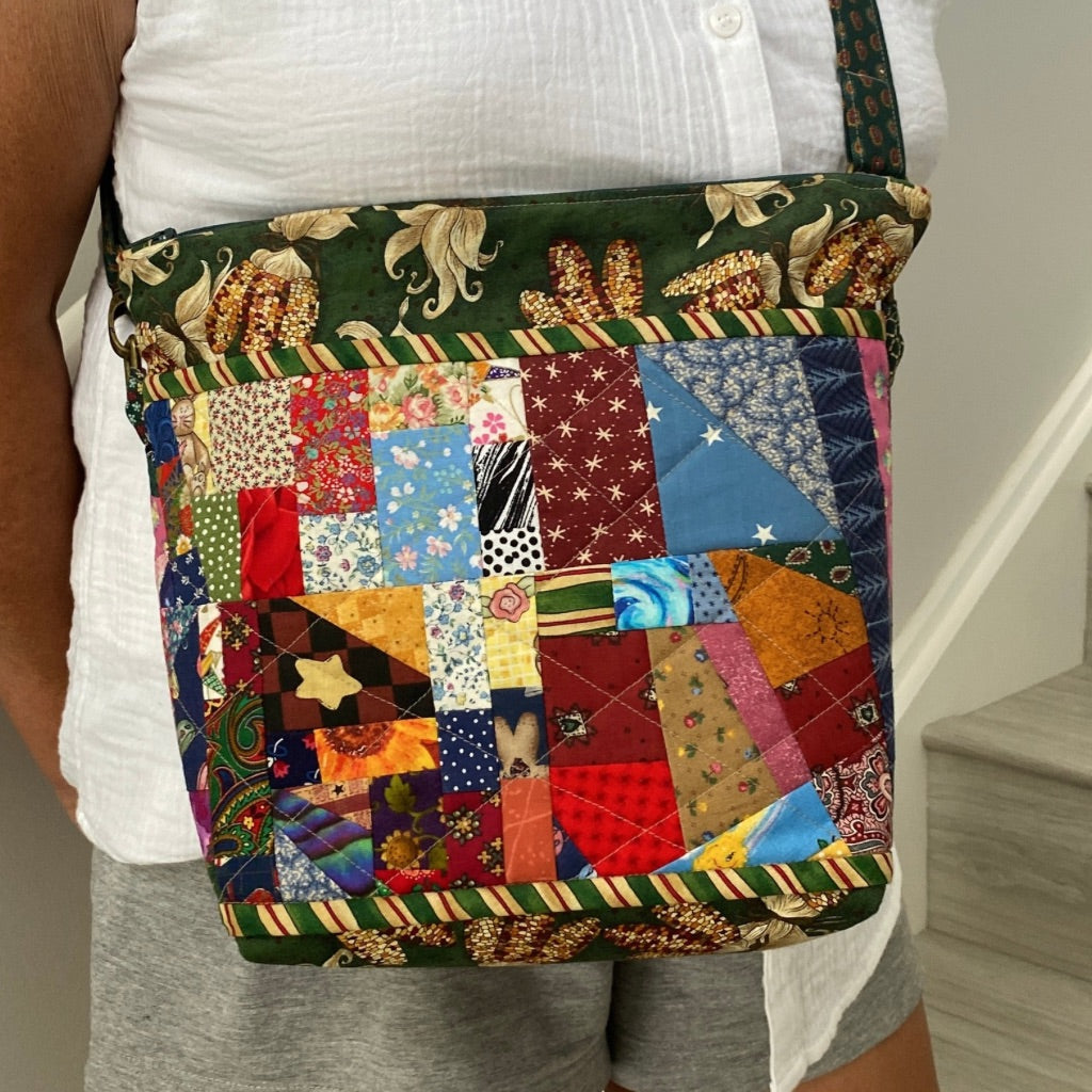 Corn cob patchwork cross body bag