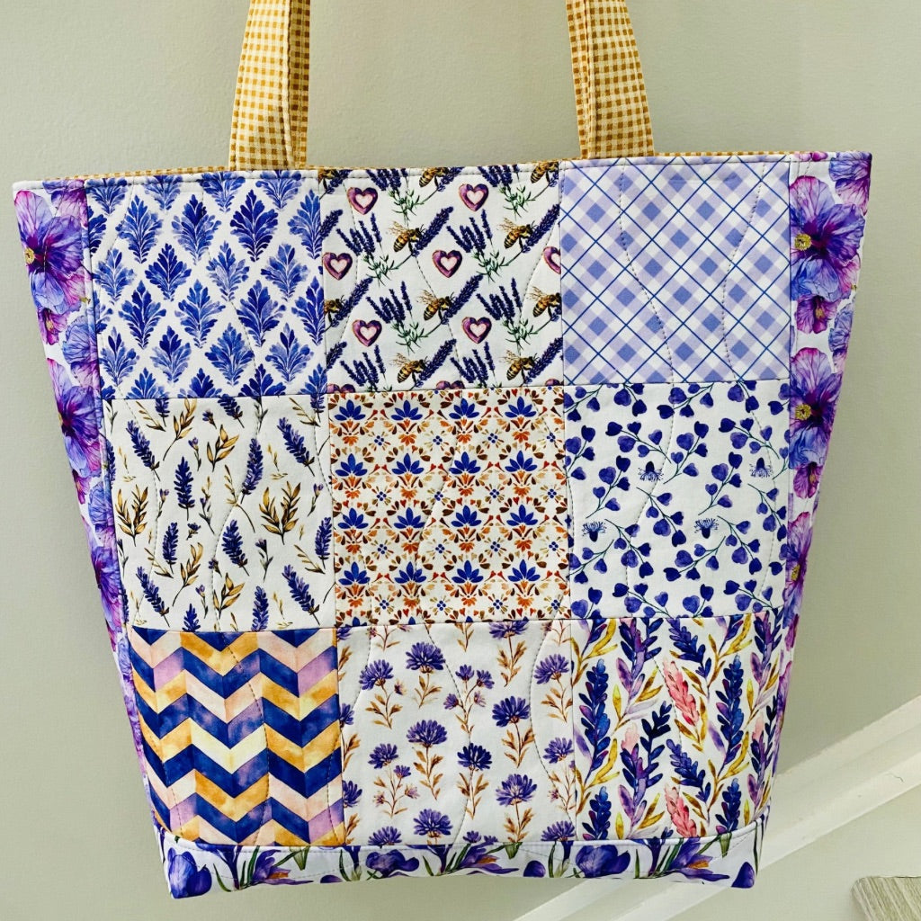 Lavender Fields Patchwork Tote