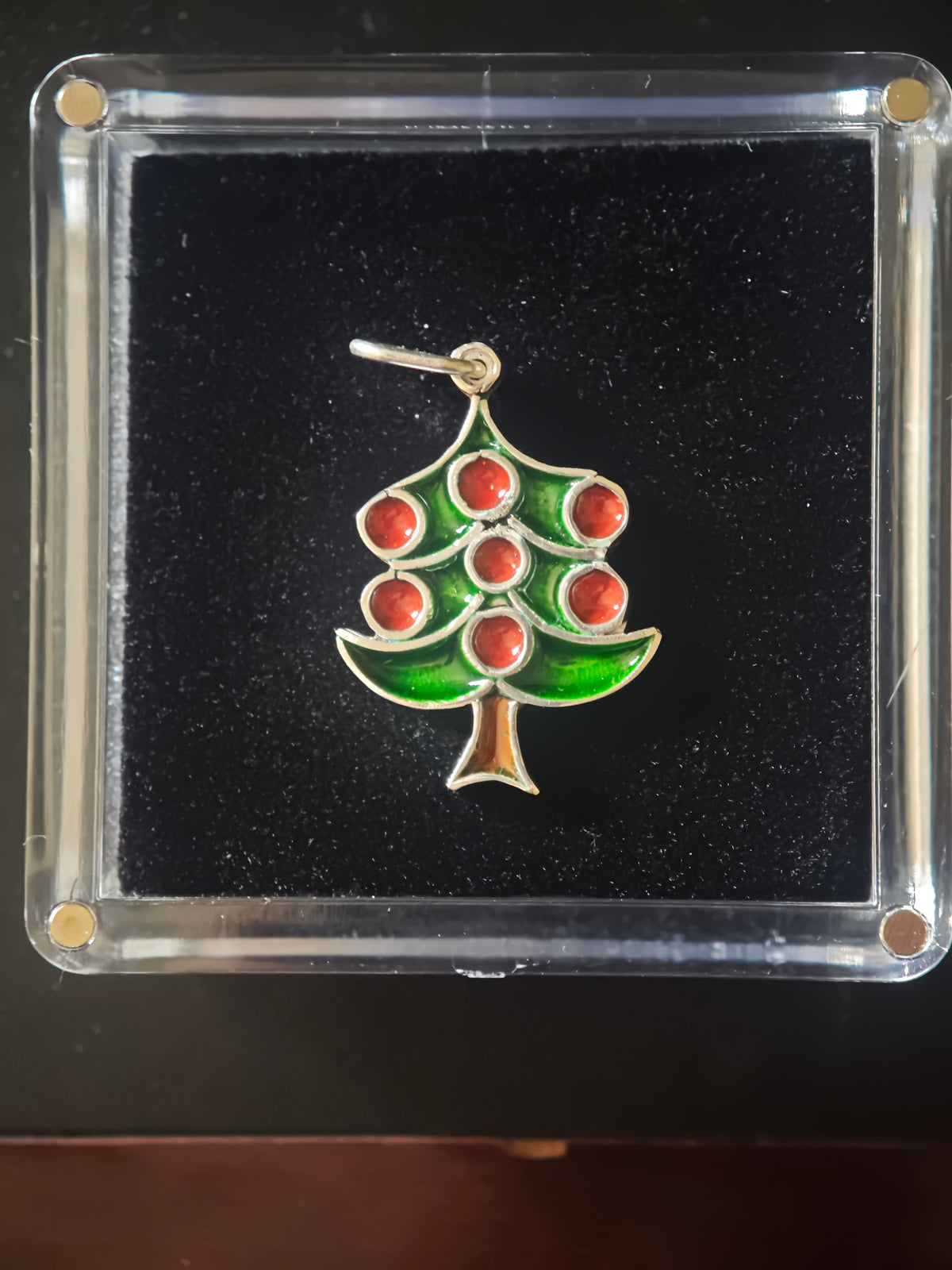 Enameled Christmas Tree Pendant