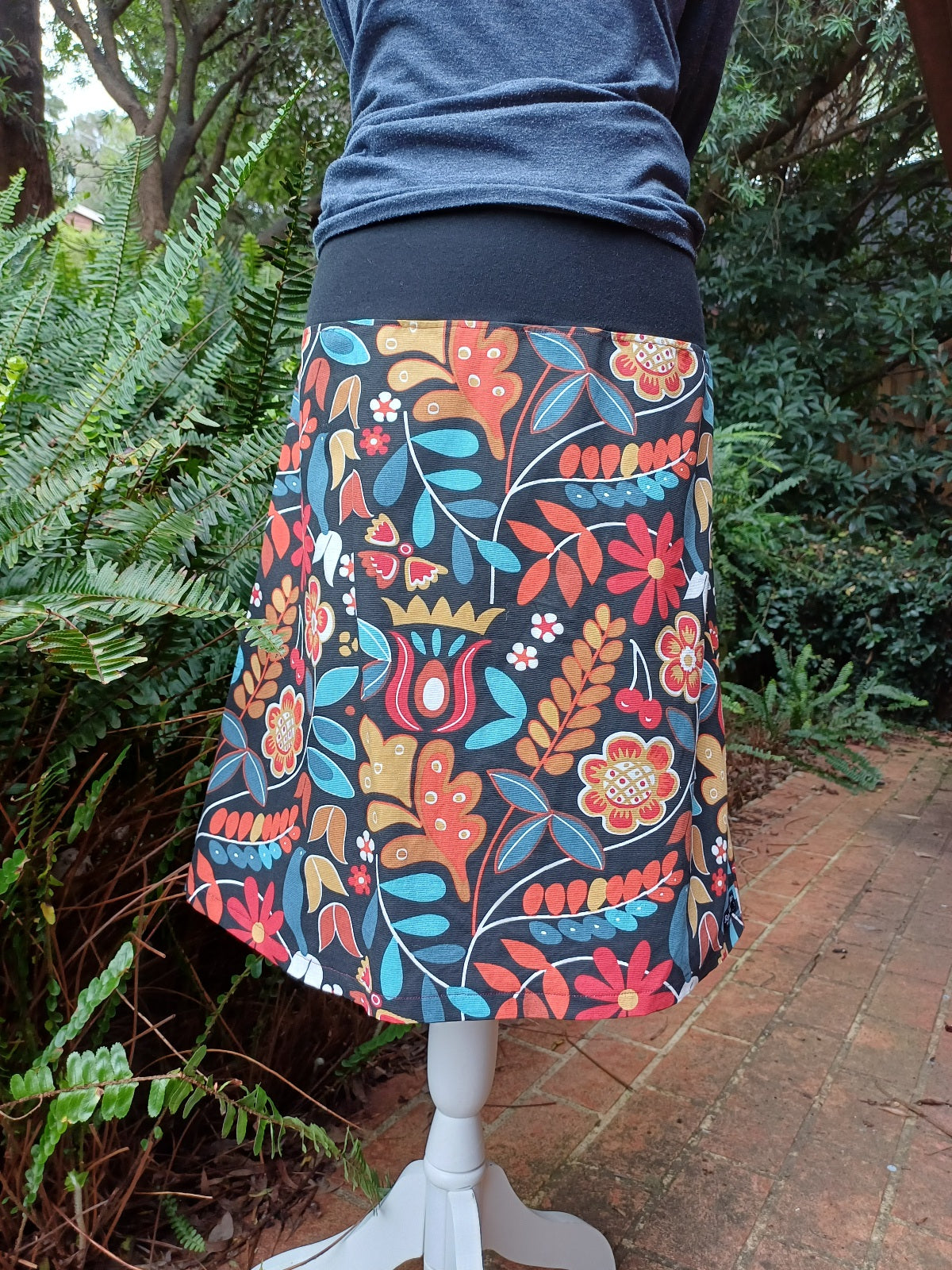 Autumn Skirt in Blues and Browns