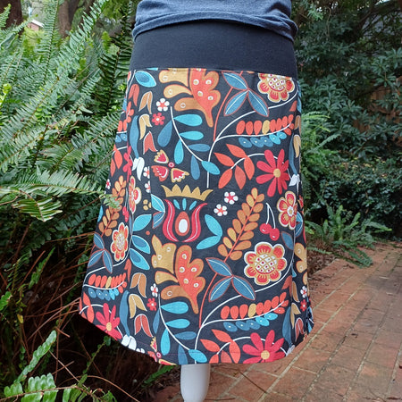 Autumn Skirt in Blues and Browns