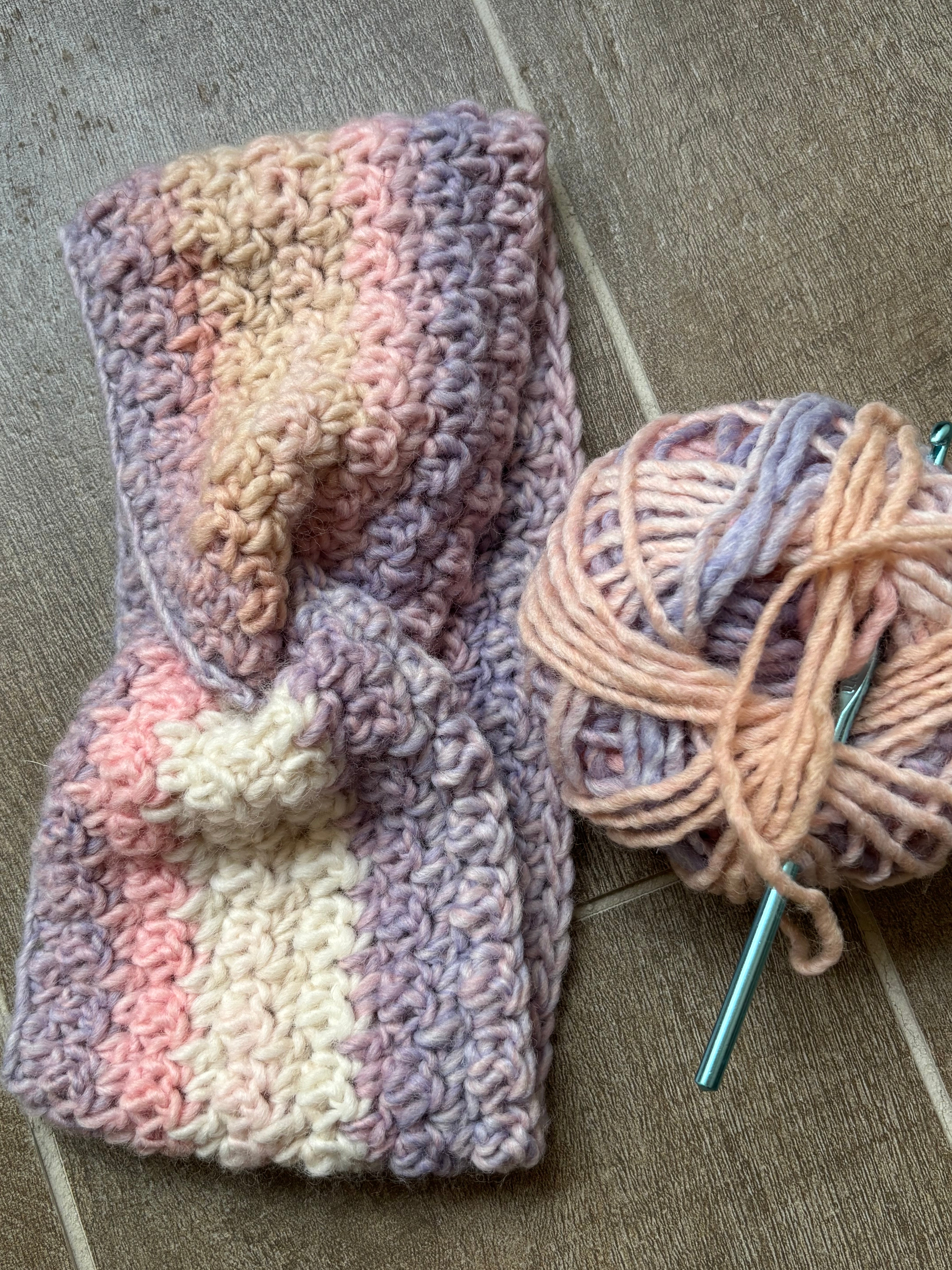 Hand Crocheted Head Band  | Pastel Shades