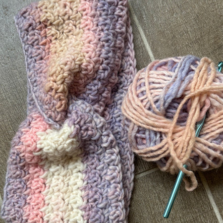 Hand Crocheted Head Band  | Pastel Shades