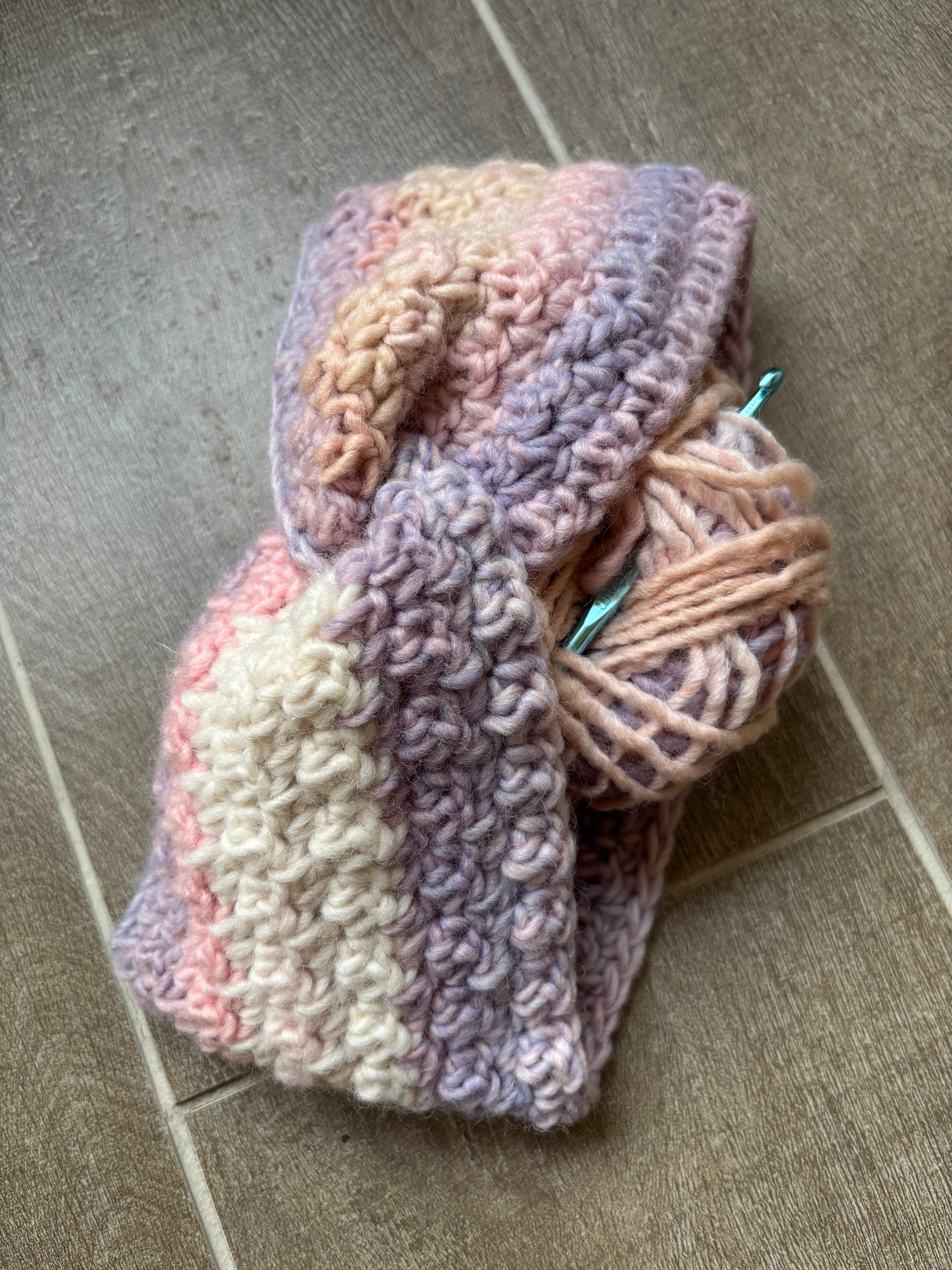 Hand Crocheted Head Band  | Pastel Shades