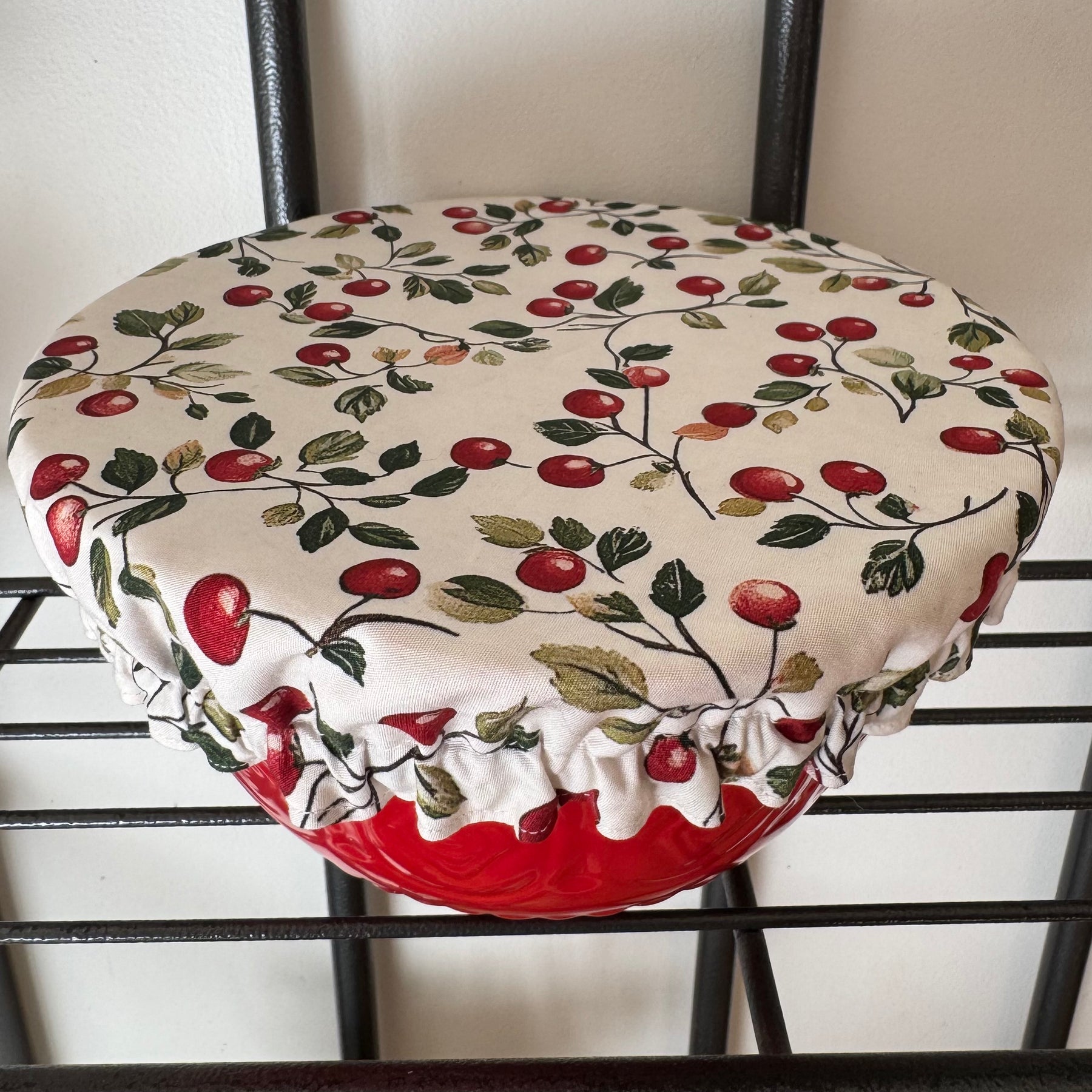 Christmas & Cherries Reversible Bowl Cover