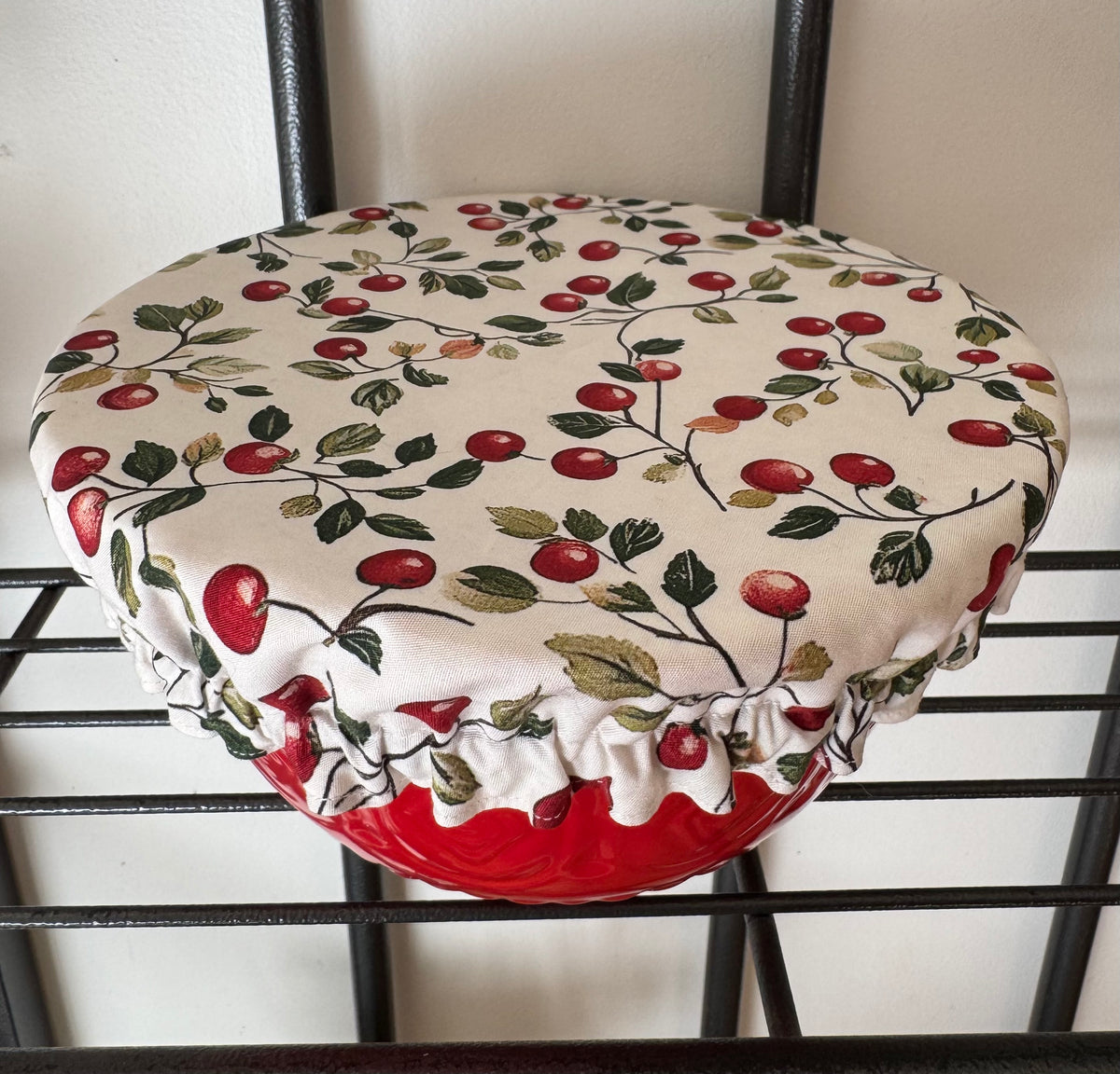 Christmas & Cherries Reversible Bowl Cover