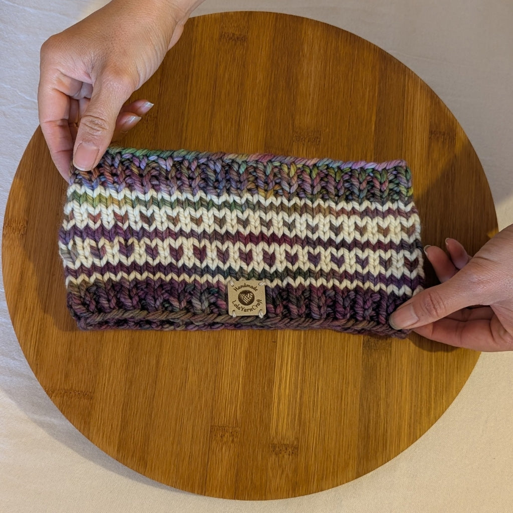 Malabrigo Chunky, Speranza Headband, ear warmers, heart pattern, Merino Wool