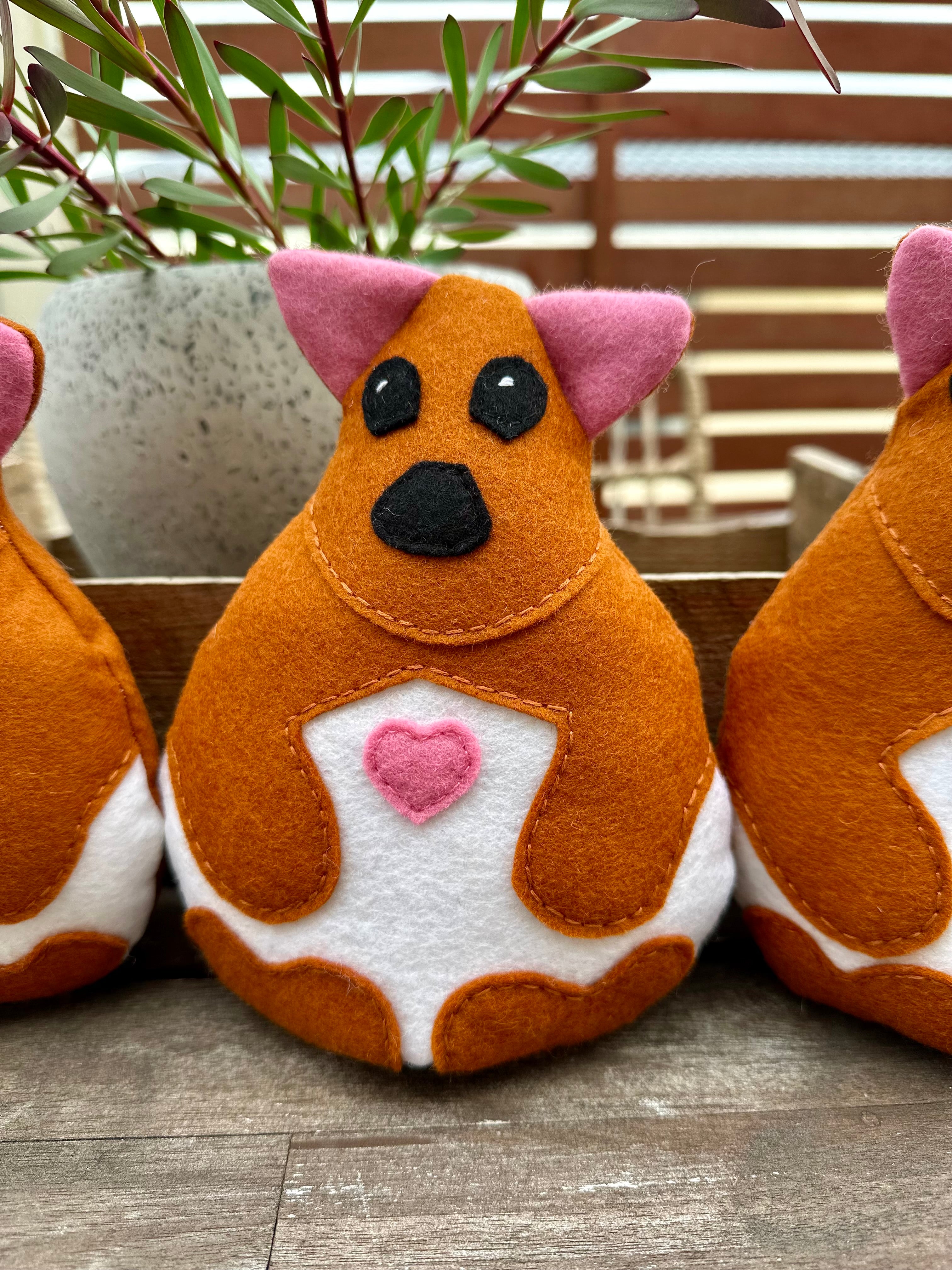 Pademelon soft toy made from wool felt