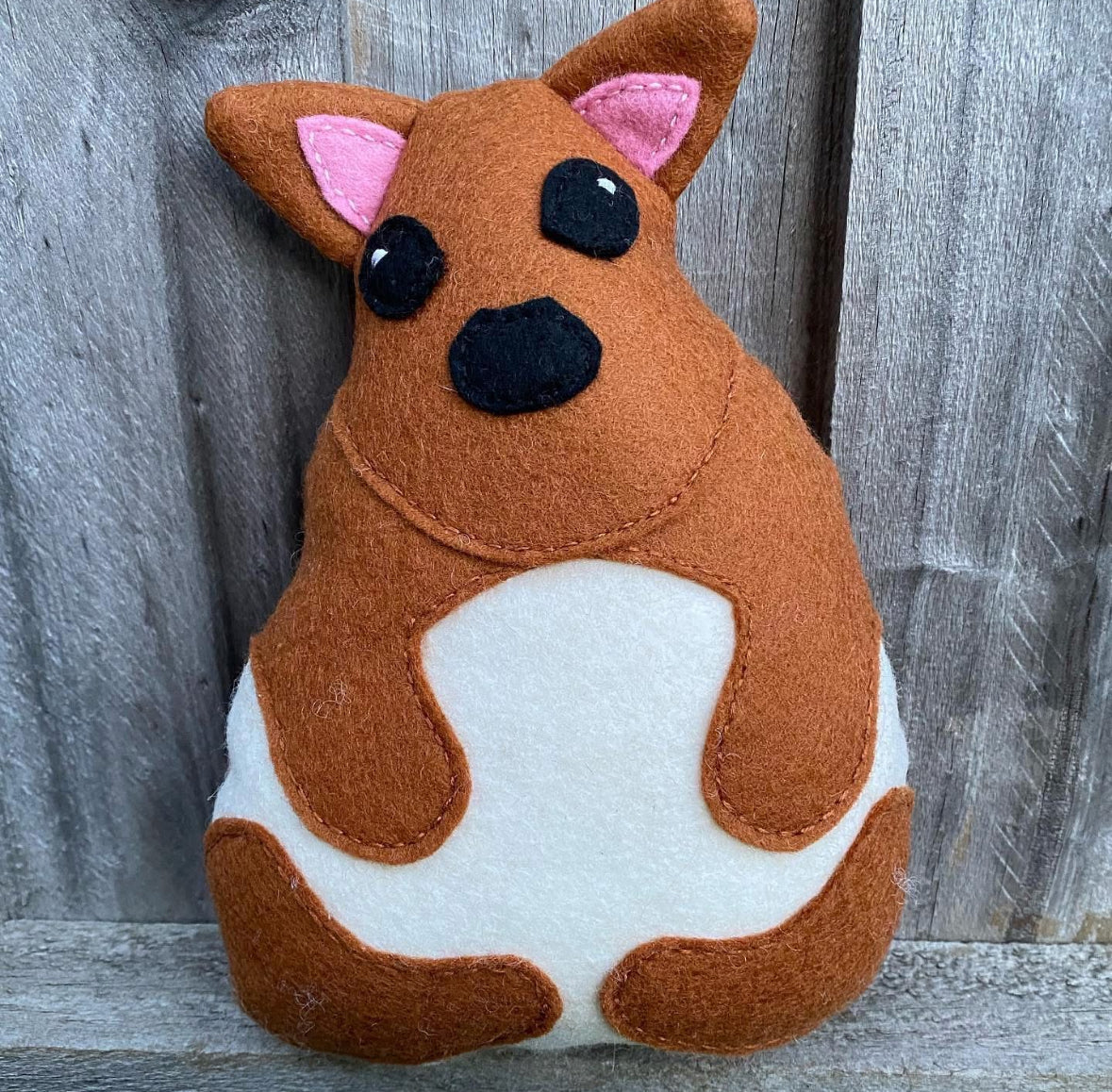 Pademelon soft toy made from wool felt