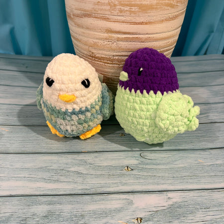 Crochet plush budgie toy