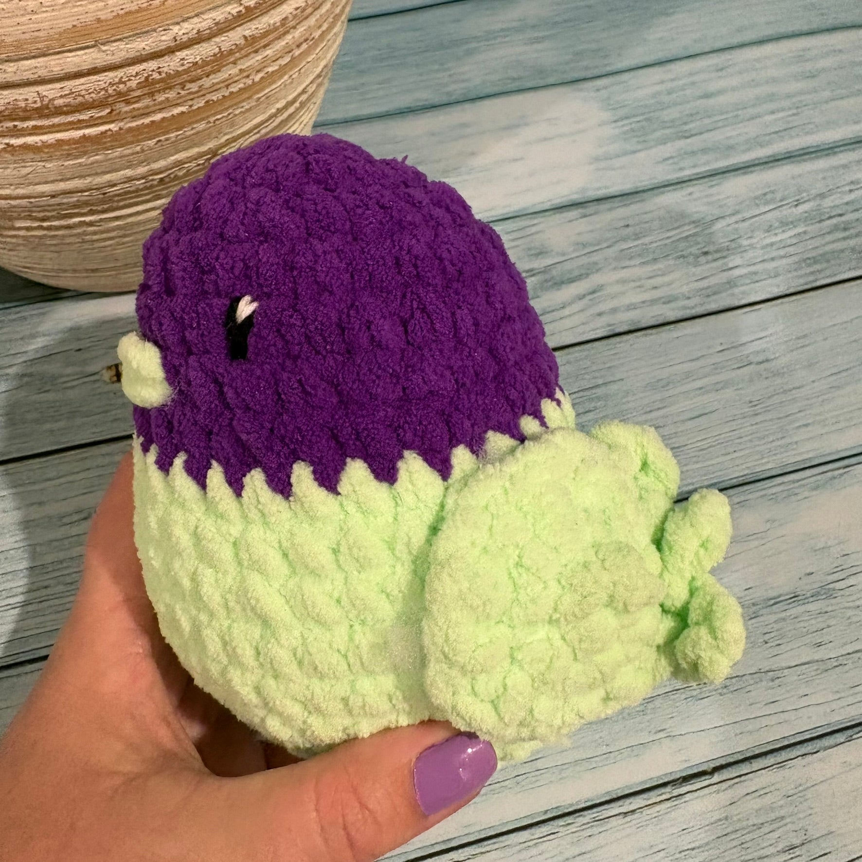 Crochet plush budgie toy