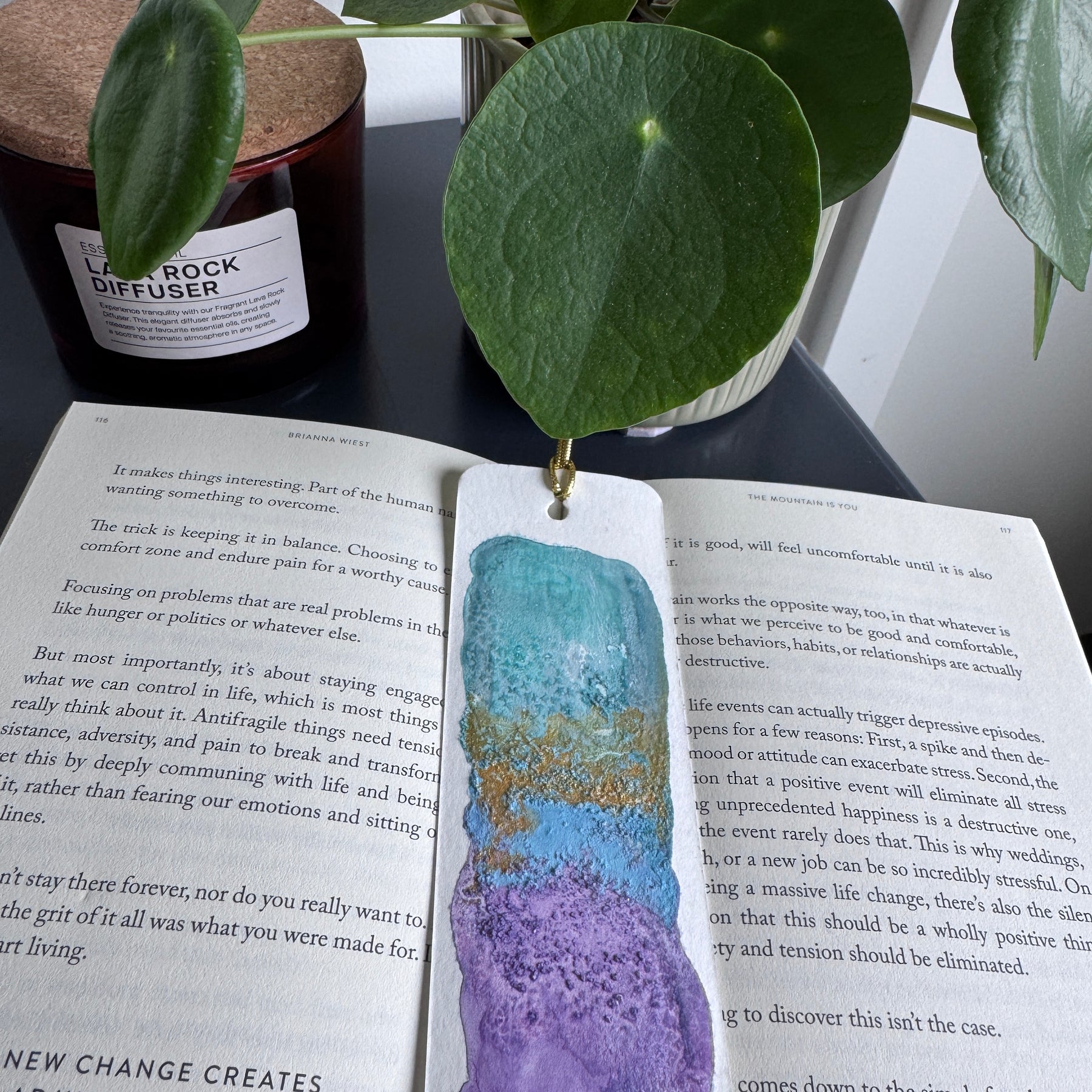 Seaglass Handmade Watercolour Bookmark