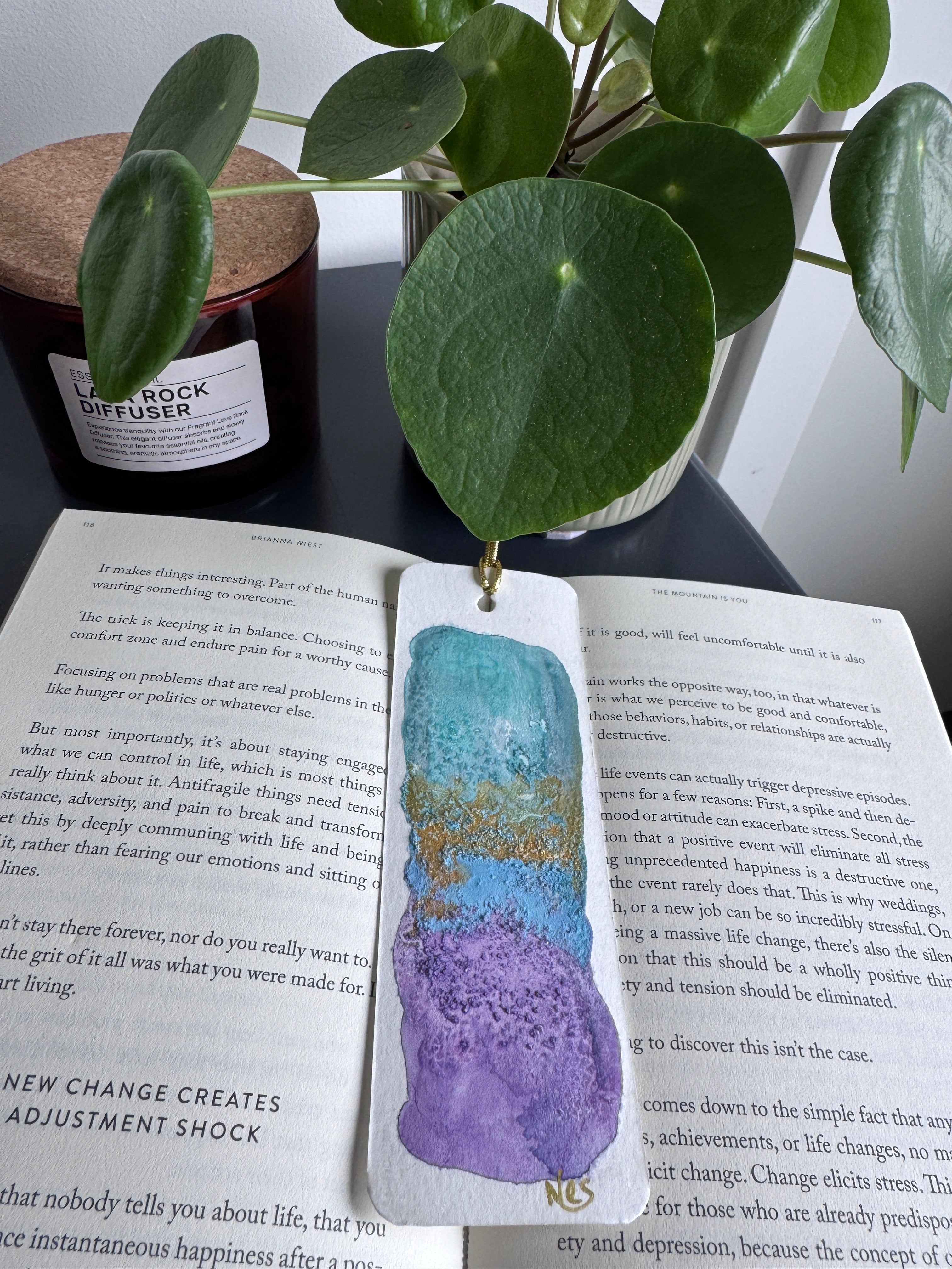 Seaglass Handmade Watercolour Bookmark