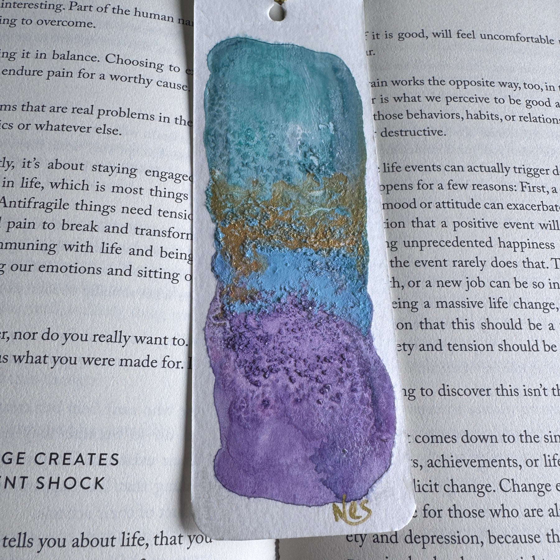 Seaglass Handmade Watercolour Bookmark