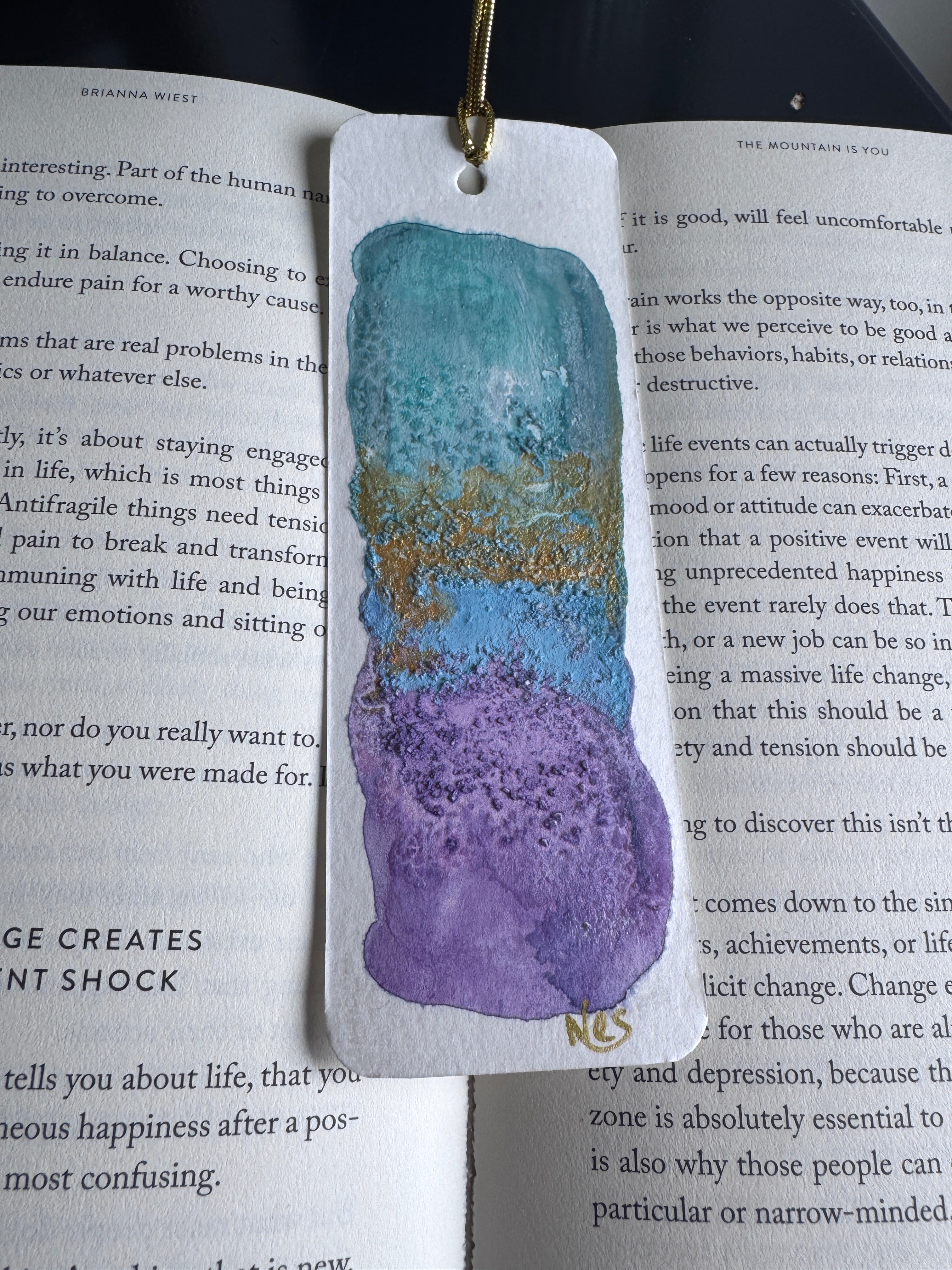 Seaglass Handmade Watercolour Bookmark