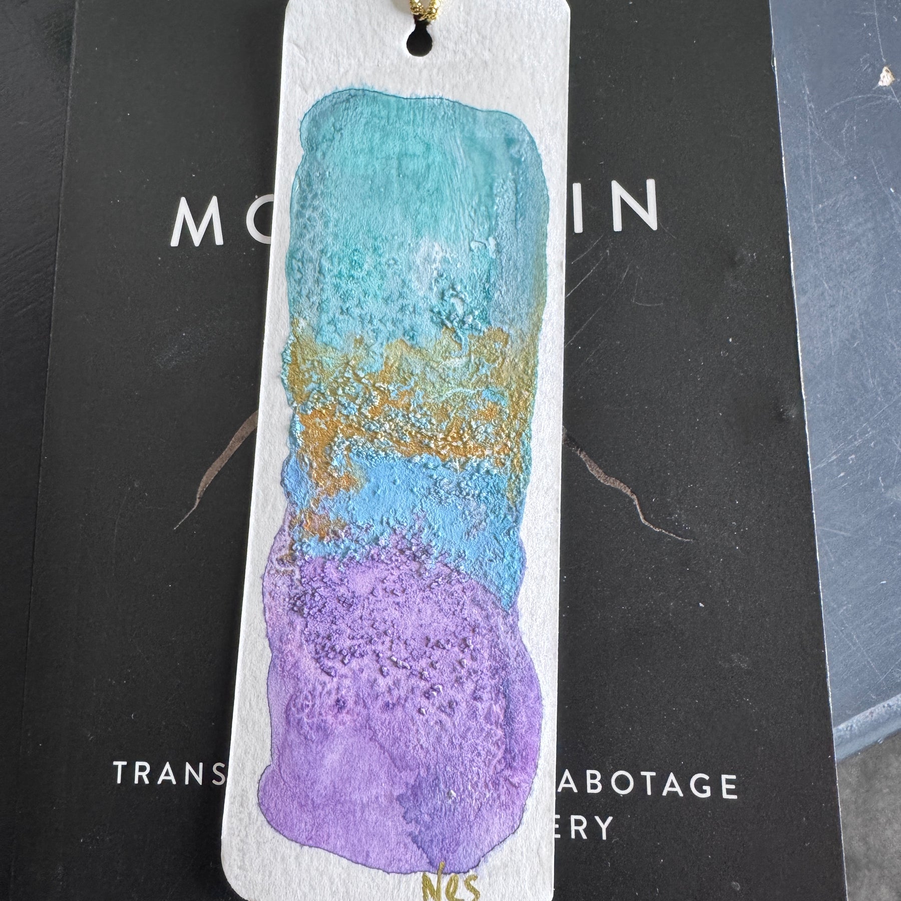 Seaglass Handmade Watercolour Bookmark