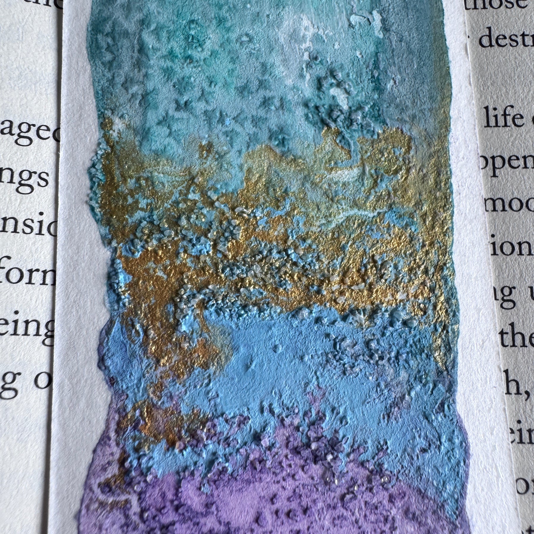 Seaglass Handmade Watercolour Bookmark