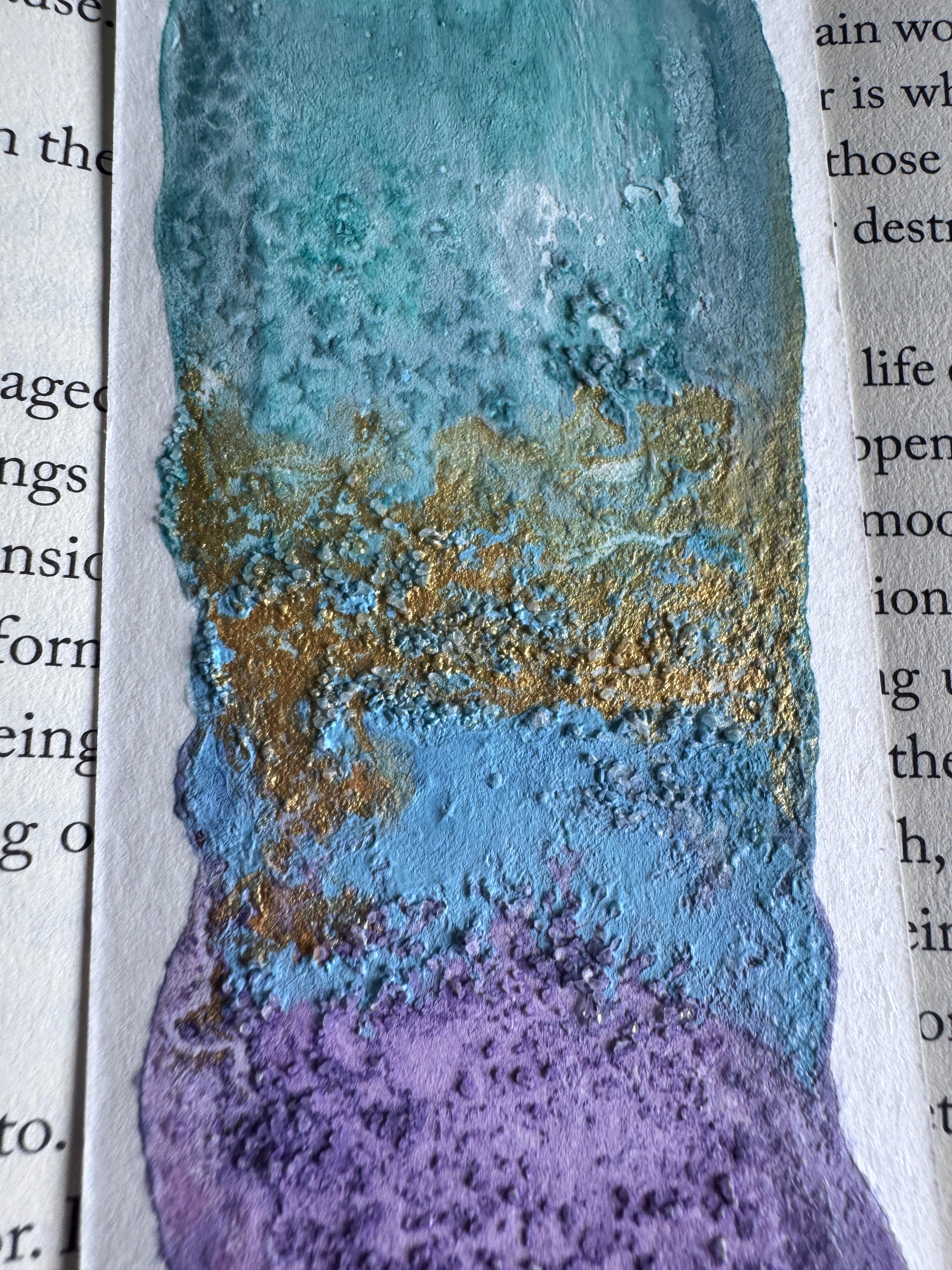 Seaglass Handmade Watercolour Bookmark