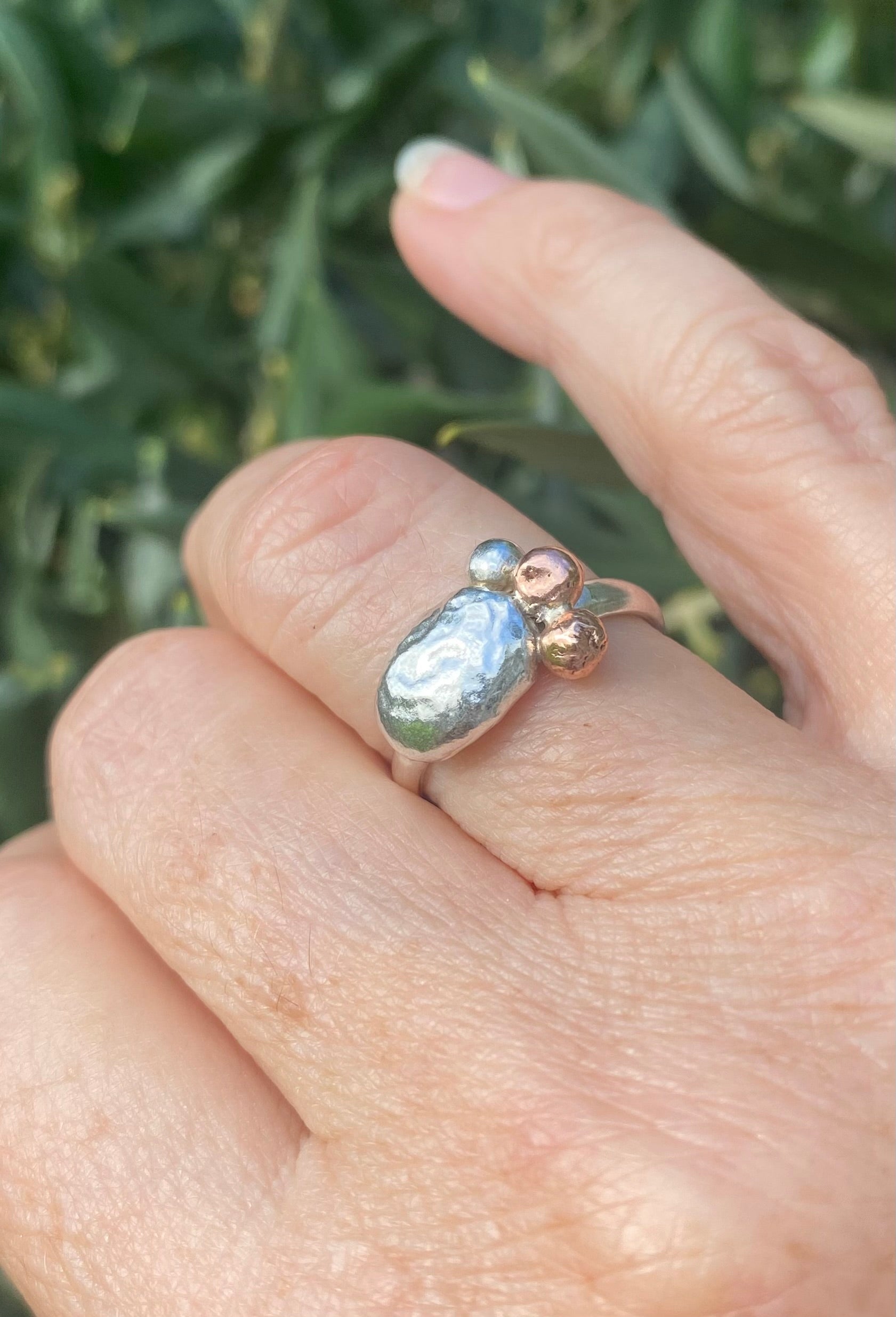 Gather Ring – Sterling Silver &amp; Copper – Size P