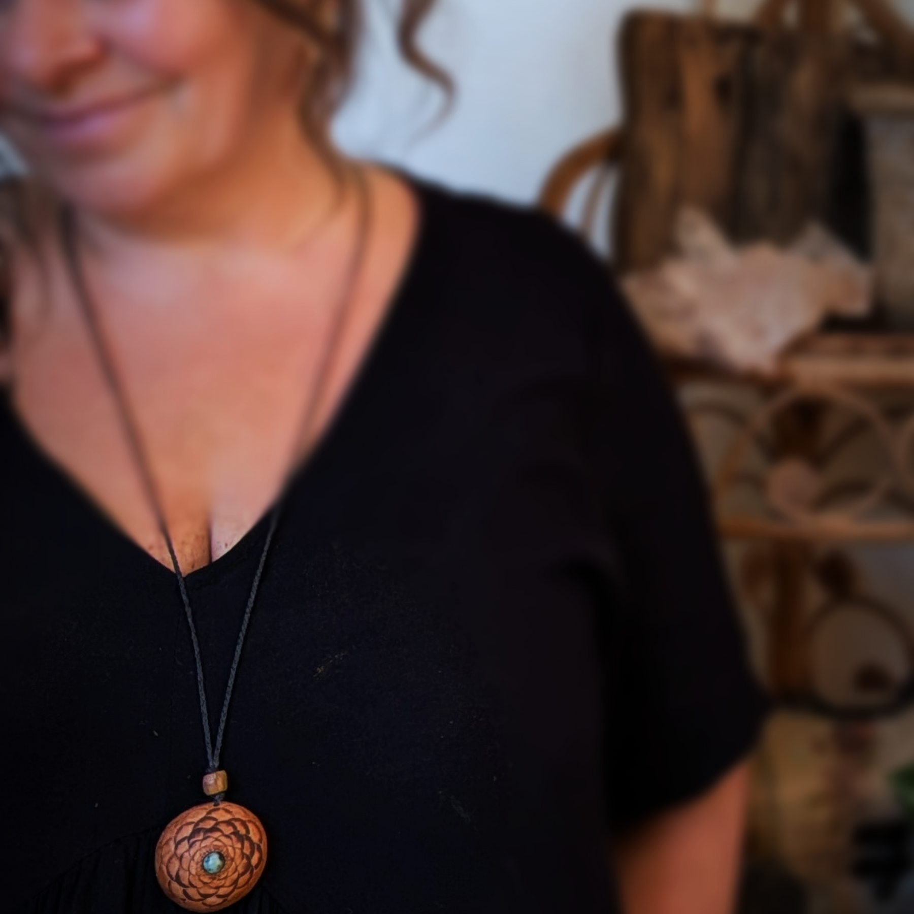 PROTEA SEED POD NECKLACE African Turquoise Amethyst Flower of life Sacred Geometry