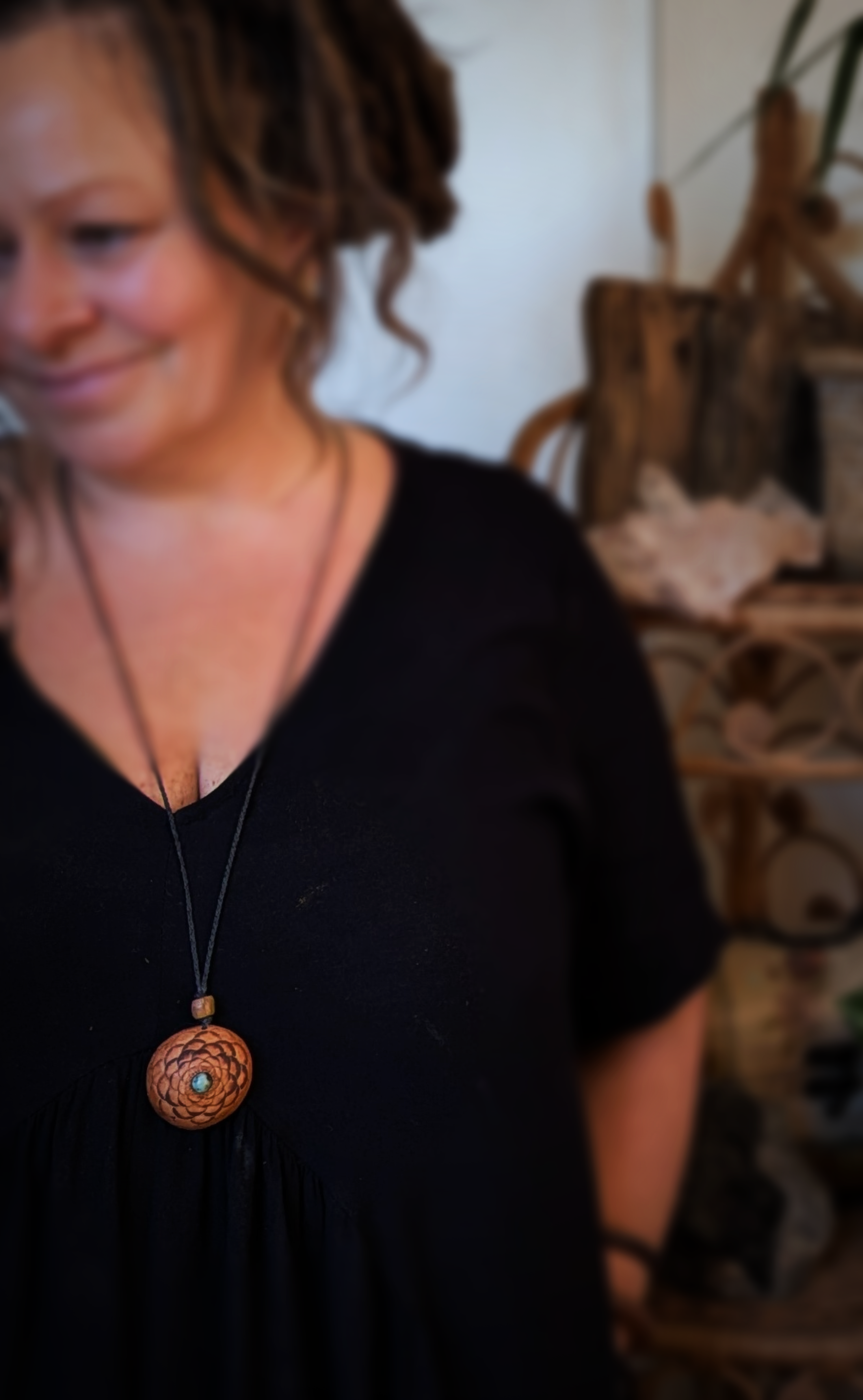 PROTEA SEED POD NECKLACE African Turquoise Amethyst Flower of life Sacred Geometry