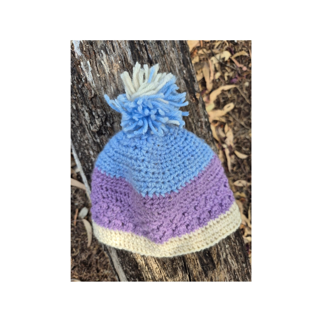 Blue Purple Cream Beanie