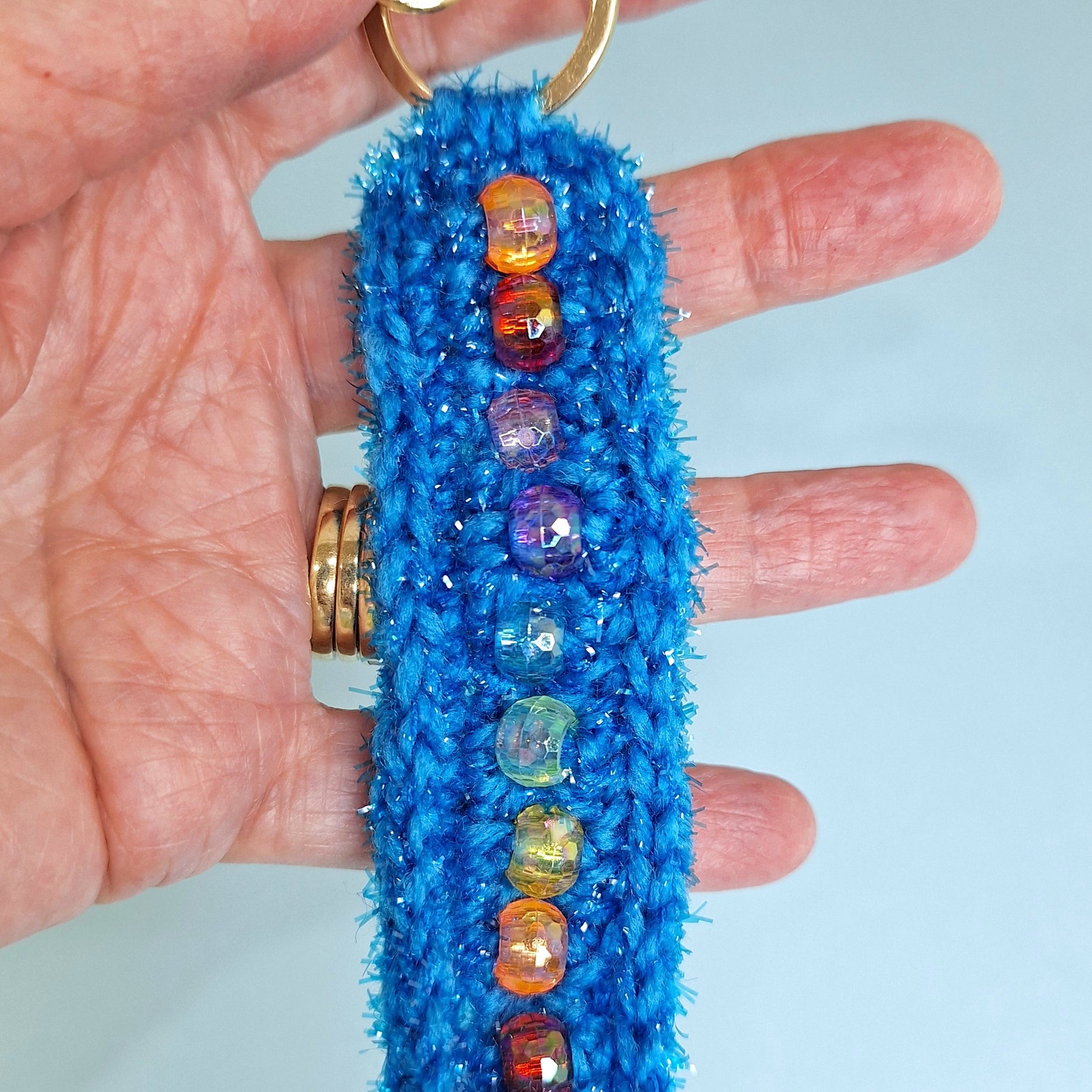 Beaded Crochet Keychain – Handmade, Lightweight & Sensory Friendly