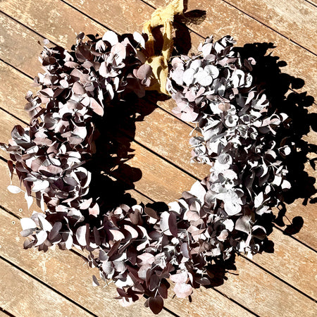 Dried Eucalyptus Wreath Natural Preserved Eucalyptus Door Wreath Rustic Farmhouse Wall Decor 55cm