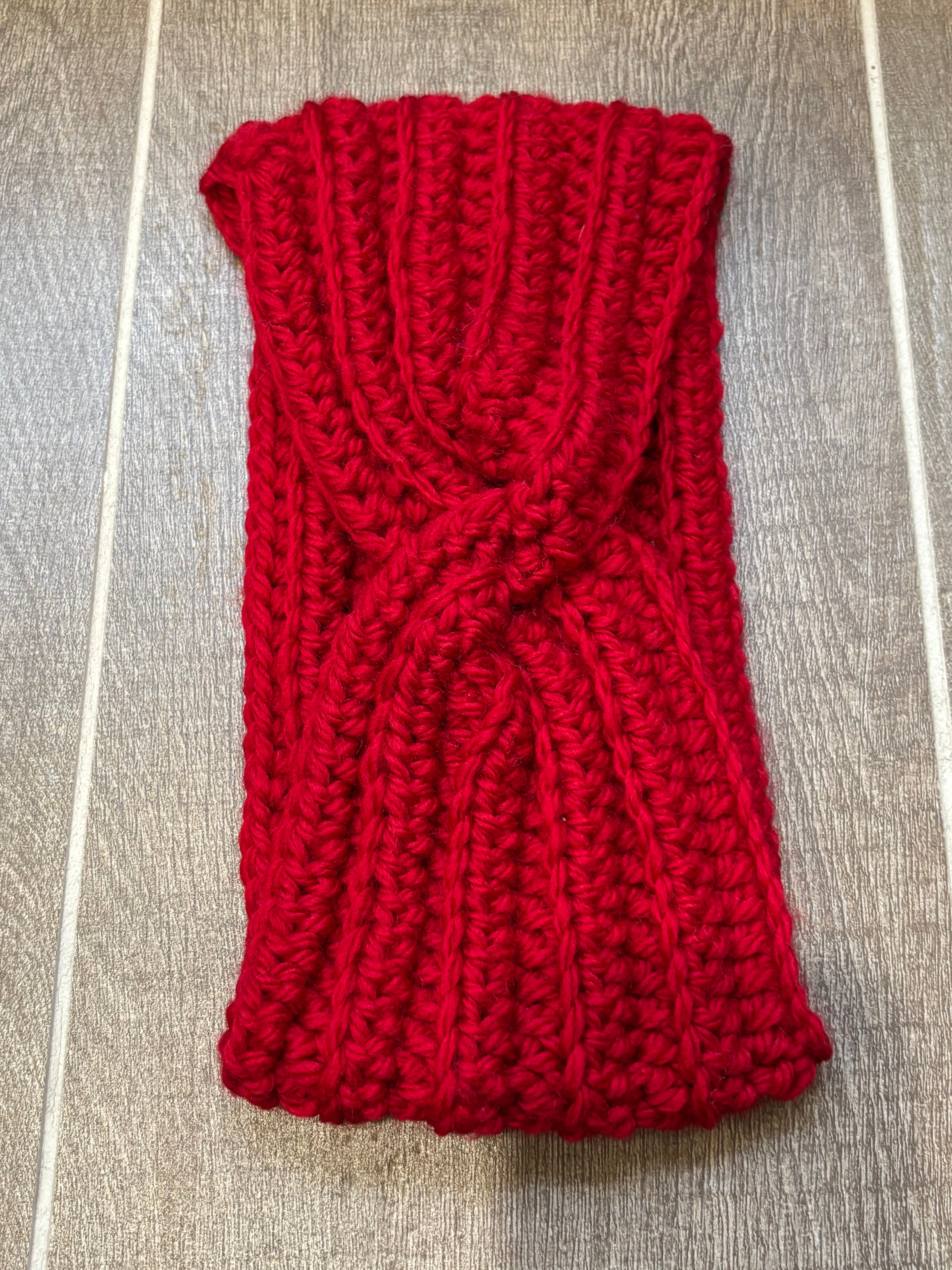 Hand Crocheted Head Band  | Deep Red