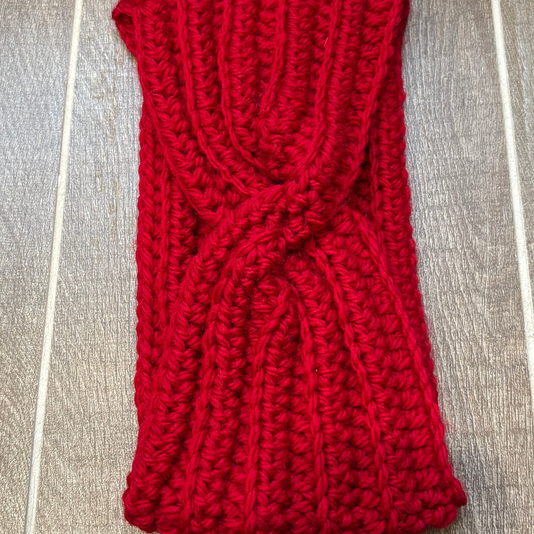 Hand Crocheted Head Band  | Deep Red