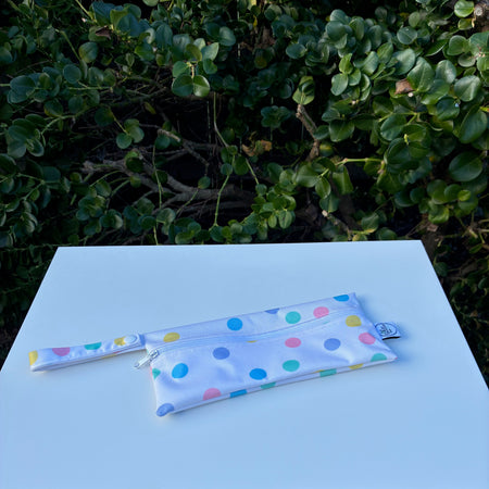 READY MADE Water-resistant wet bags - Back to School Dots (Flower & Vine Studio)  | Ready to ship | FREE Postage