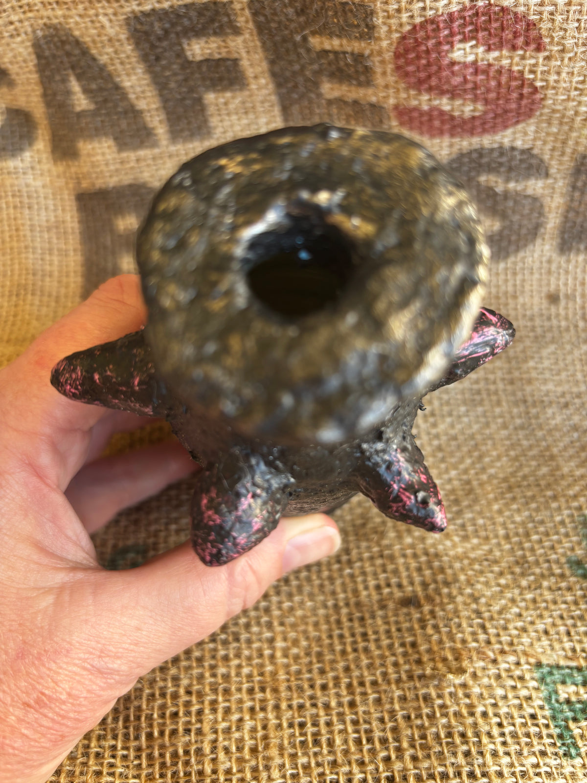 Small vase with pinkish studs